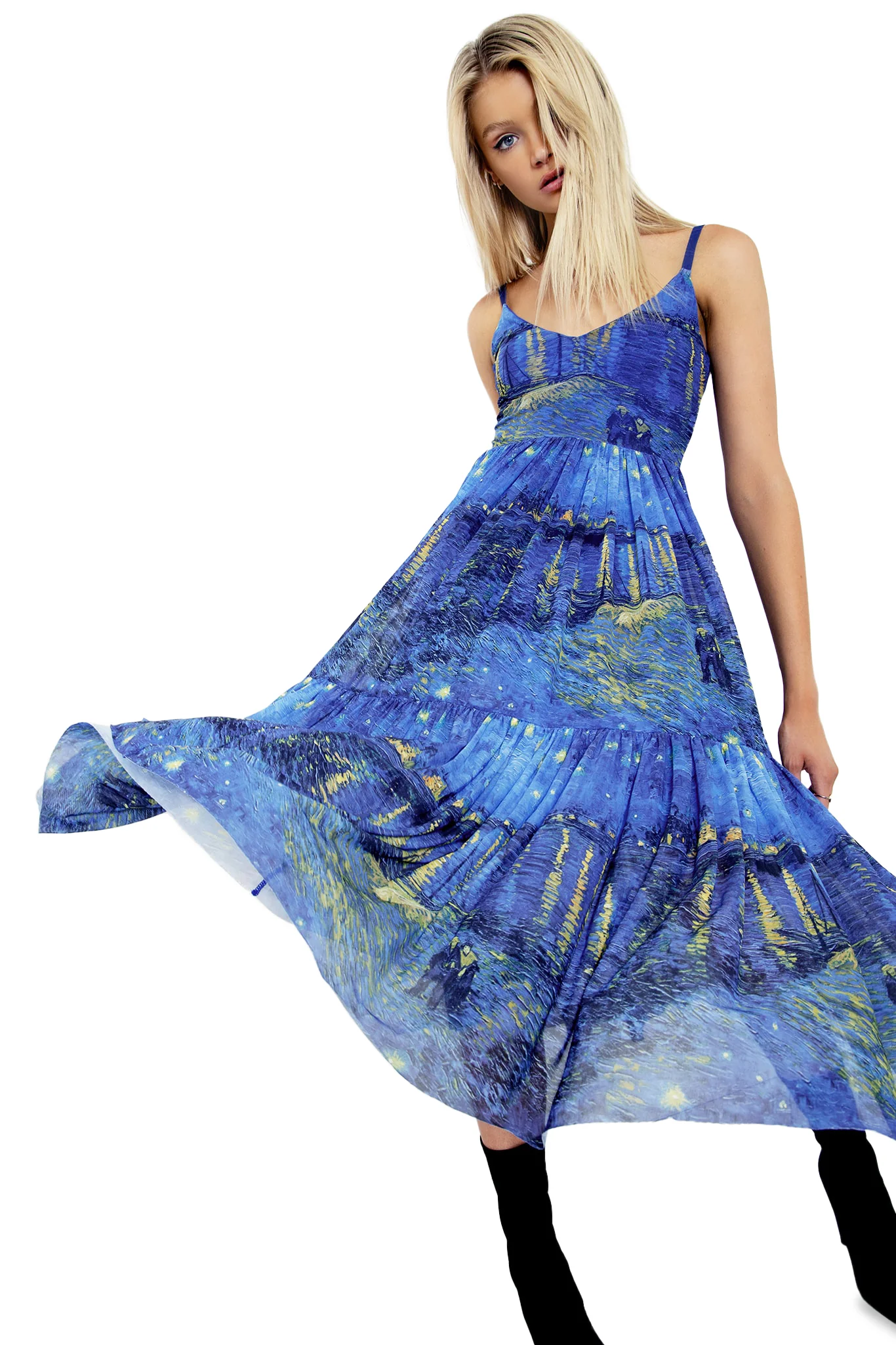 Starry Night Over The Rhône Sheer Midaxi Dress - Image 11