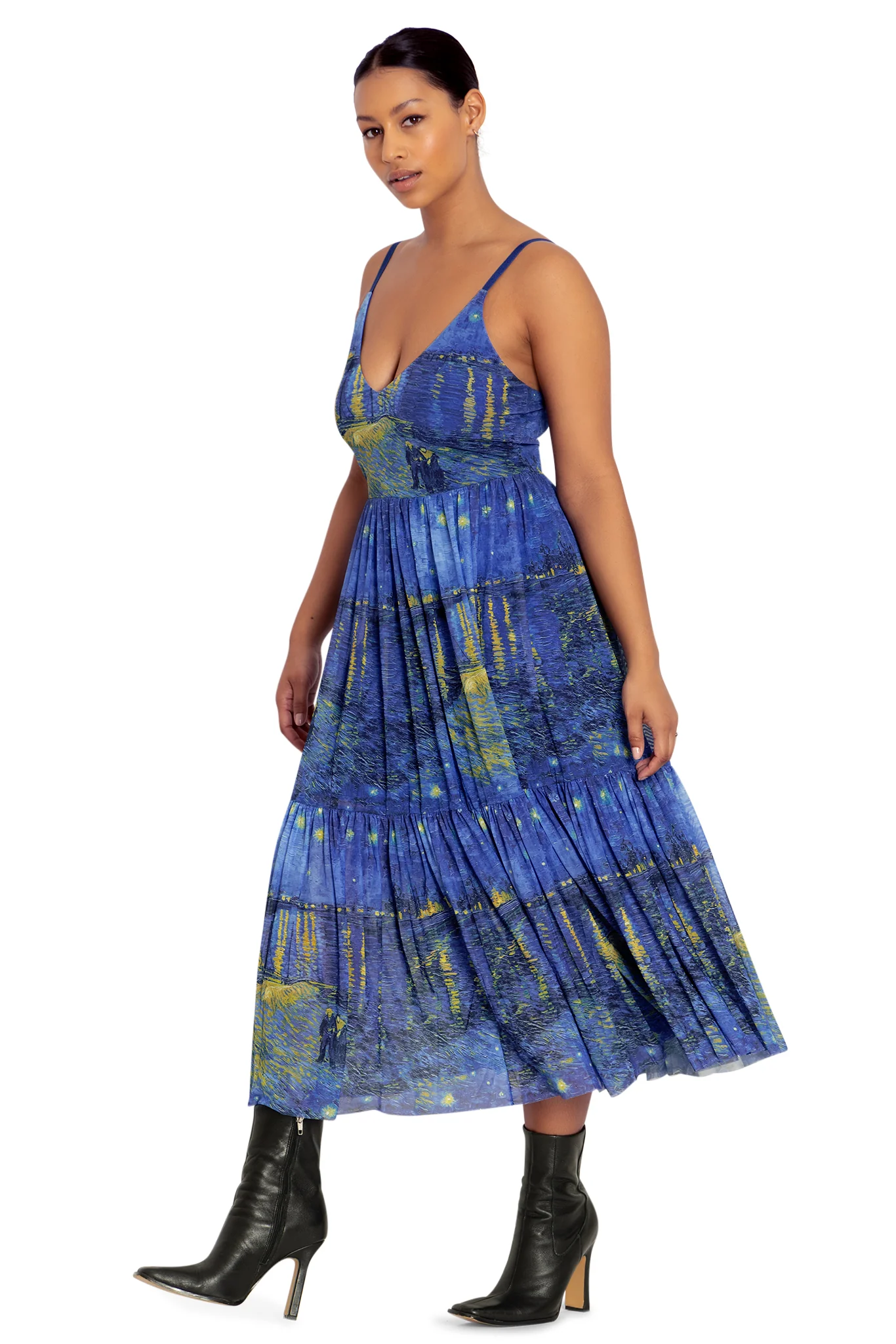 Starry Night Over The Rhône Sheer Midaxi Dress - Image 4