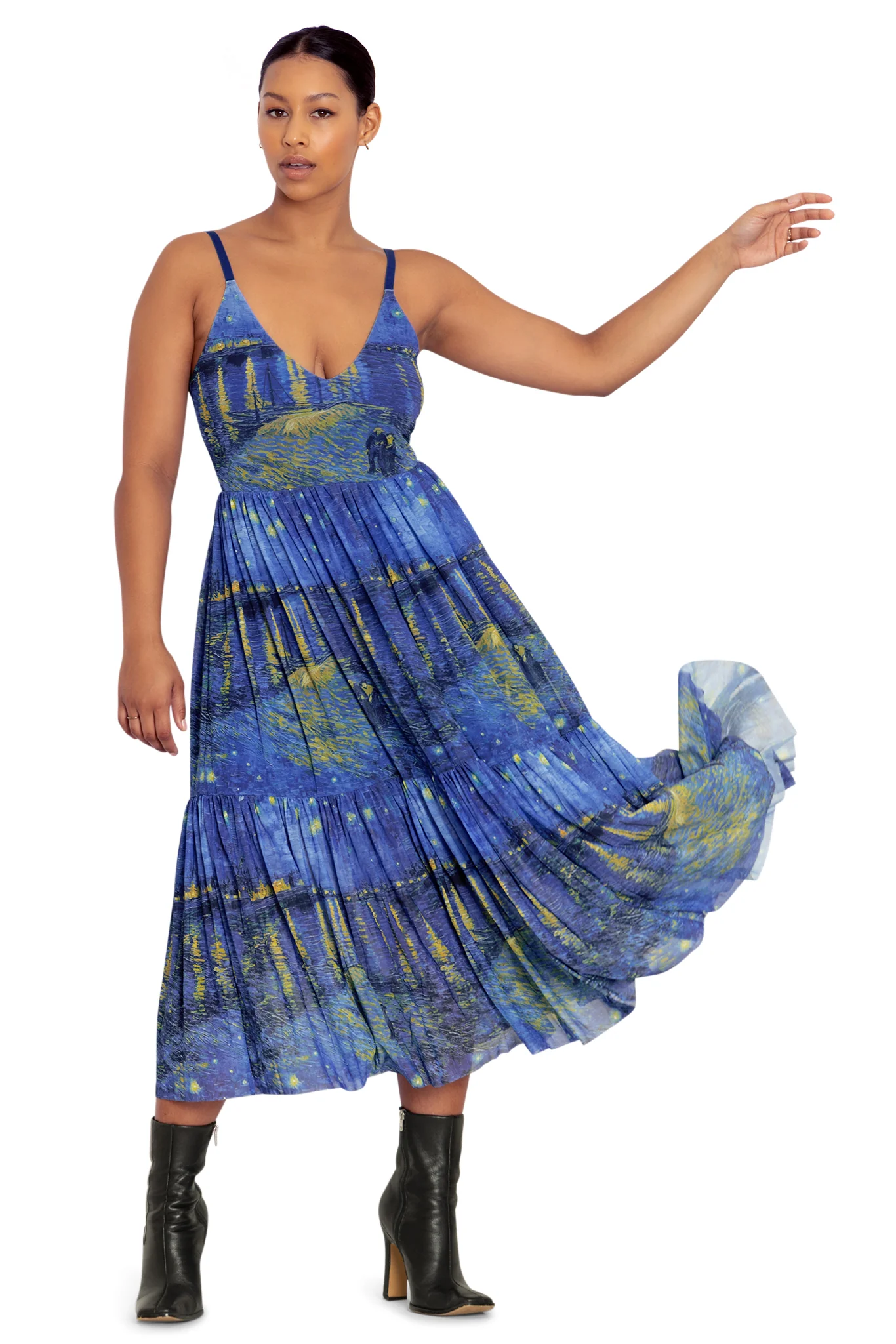 Starry Night Over The Rhône Sheer Midaxi Dress - Image 9