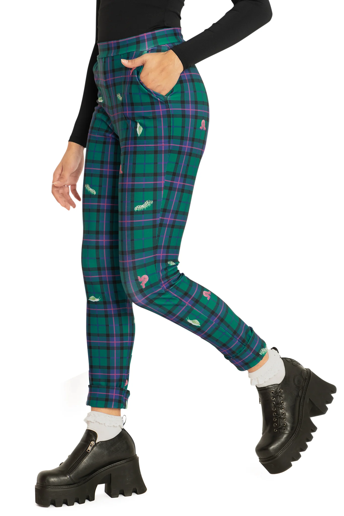 Tartan Forest Bugs Cuffed Pants - Image 5