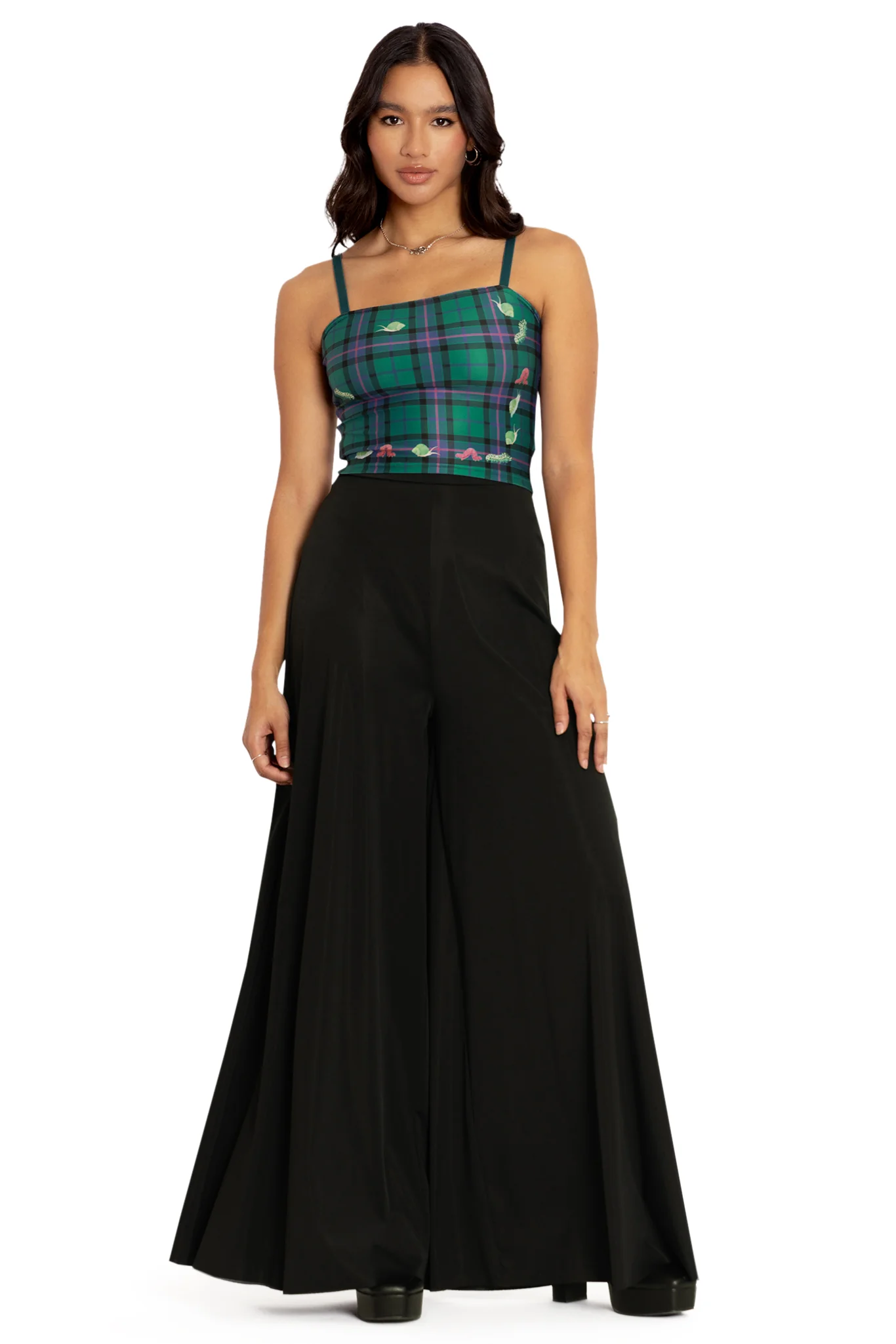Tartan Forest Bugs Straight Neck Crop - Image 5