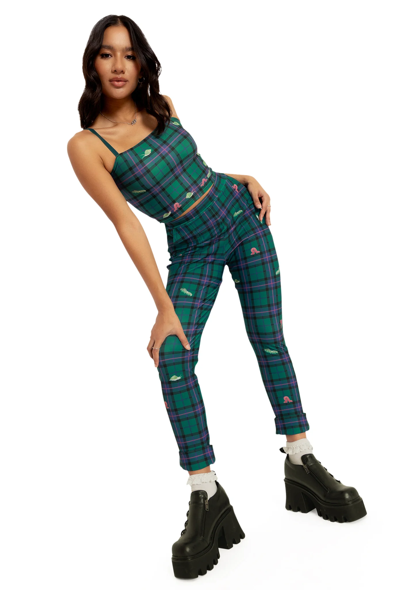 Tartan Forest Bugs Straight Neck Crop - Image 8