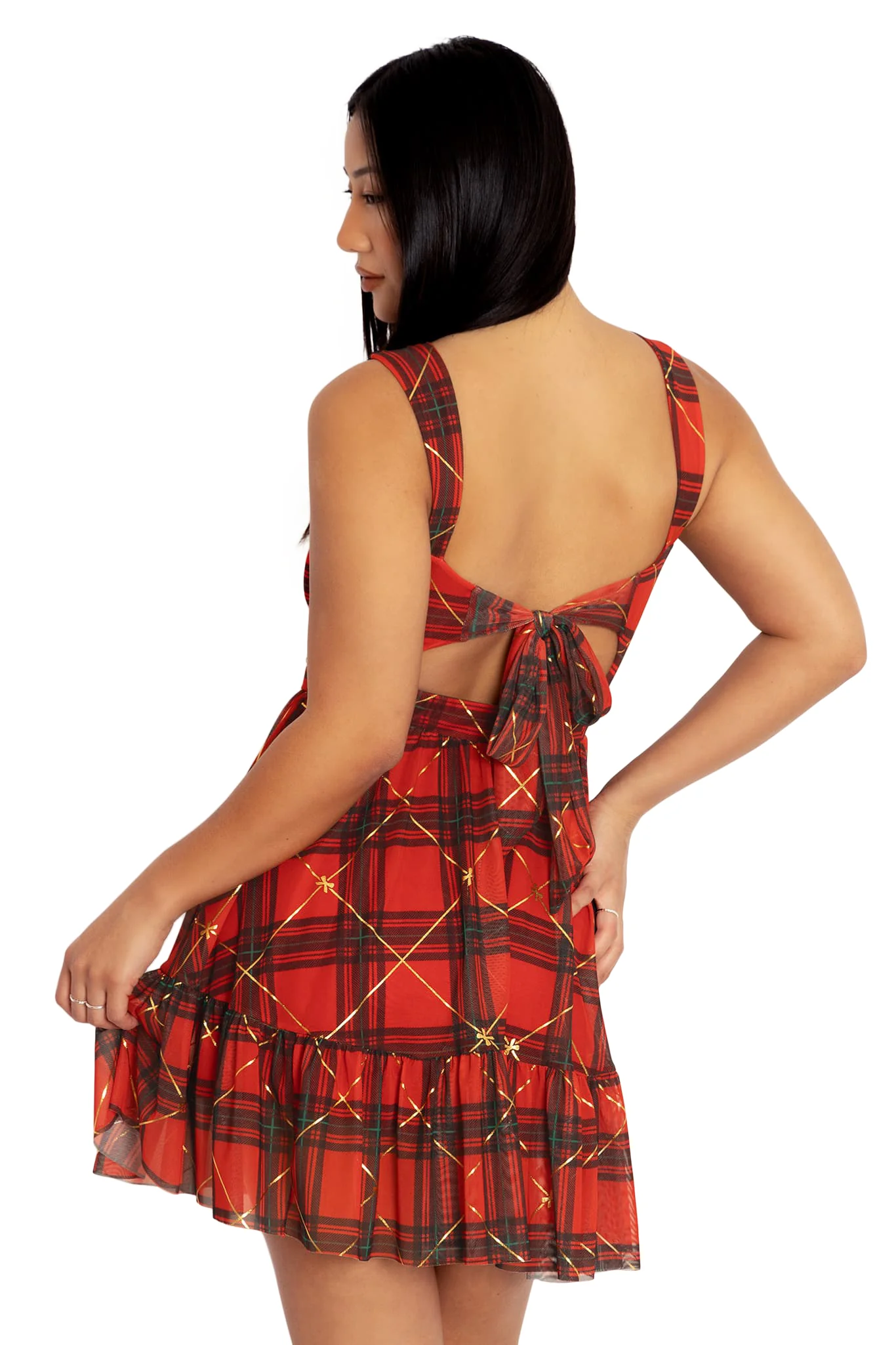 Tartan Gift Wrap Bow Back Dress - Image 2