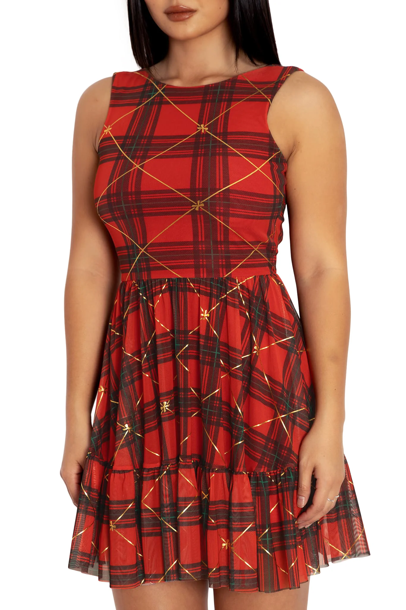 Tartan Gift Wrap Bow Back Dress - Image 3