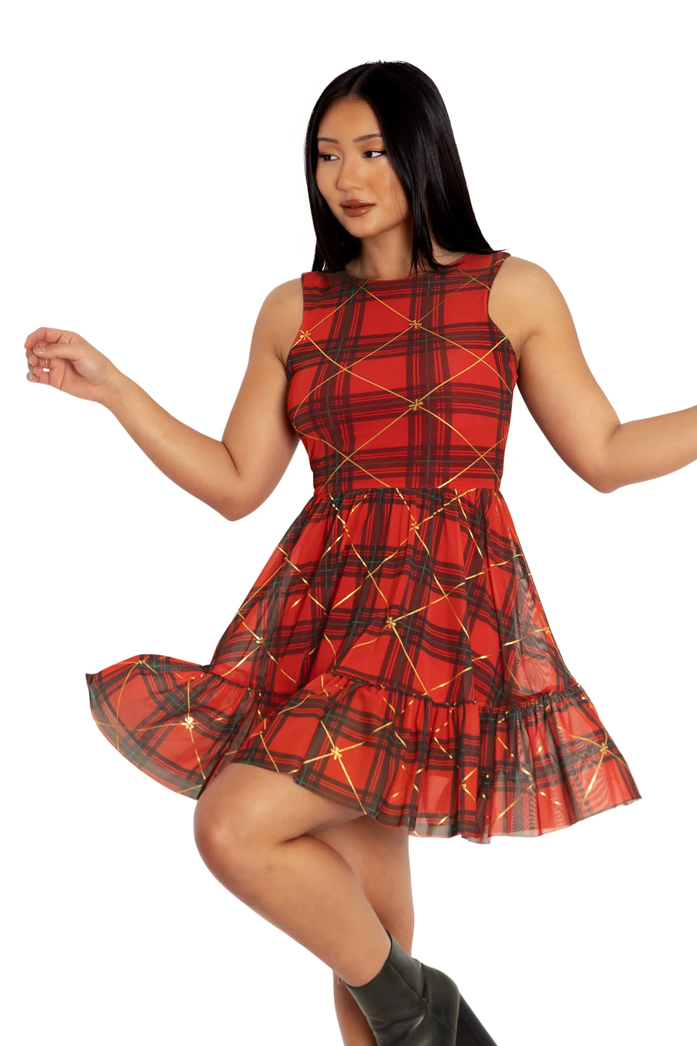 Tartan Gift Wrap Bow Back Dress - Image 8