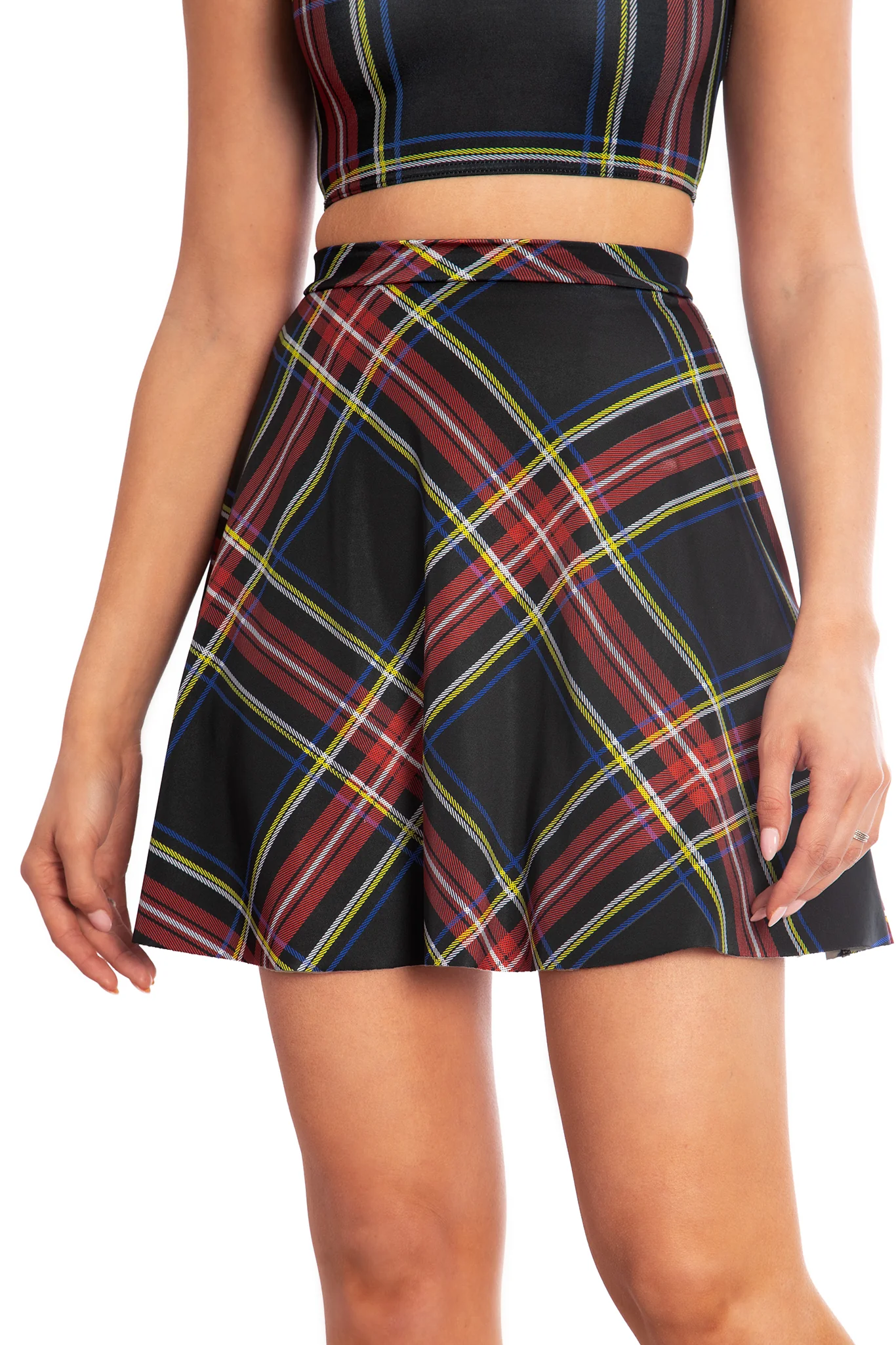 Tartan Old School Shiny Pocket A-Line Skirt - Image 6