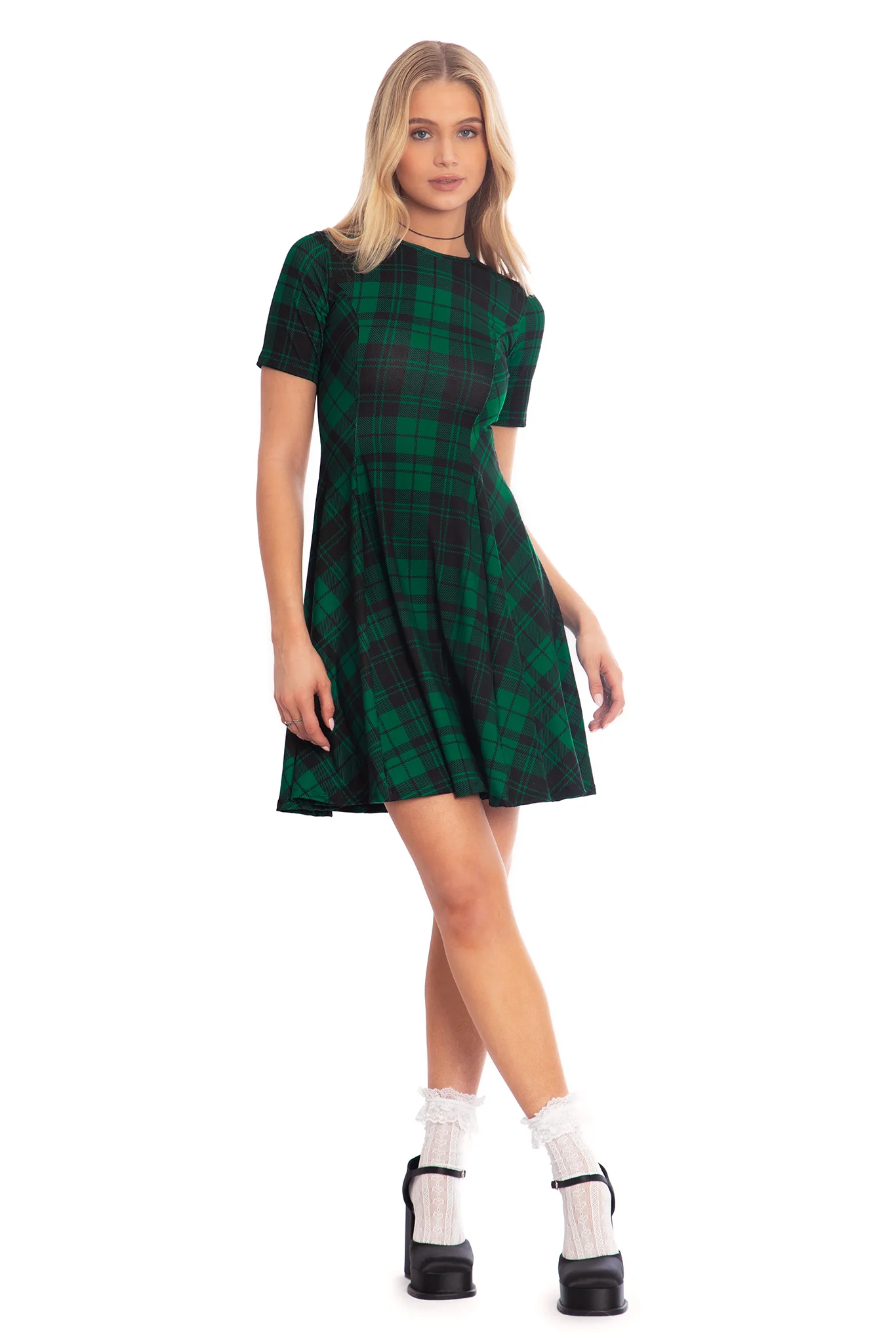 Tartan Pine Longline Evil Tee Dress - Image 2
