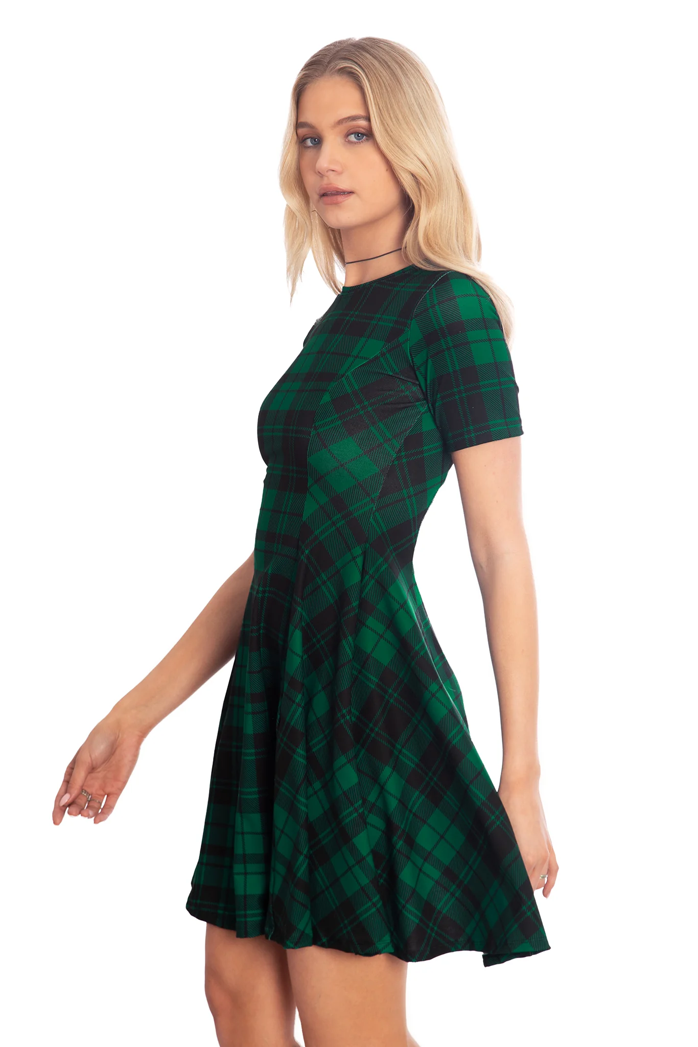 Tartan Pine Longline Evil Tee Dress - Image 8