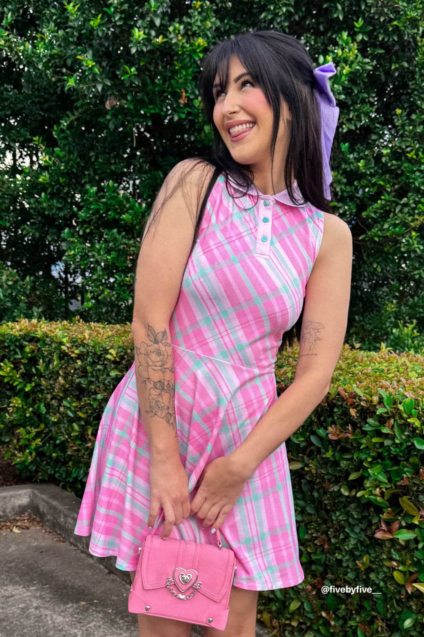 Tartan Pink Polo Dress