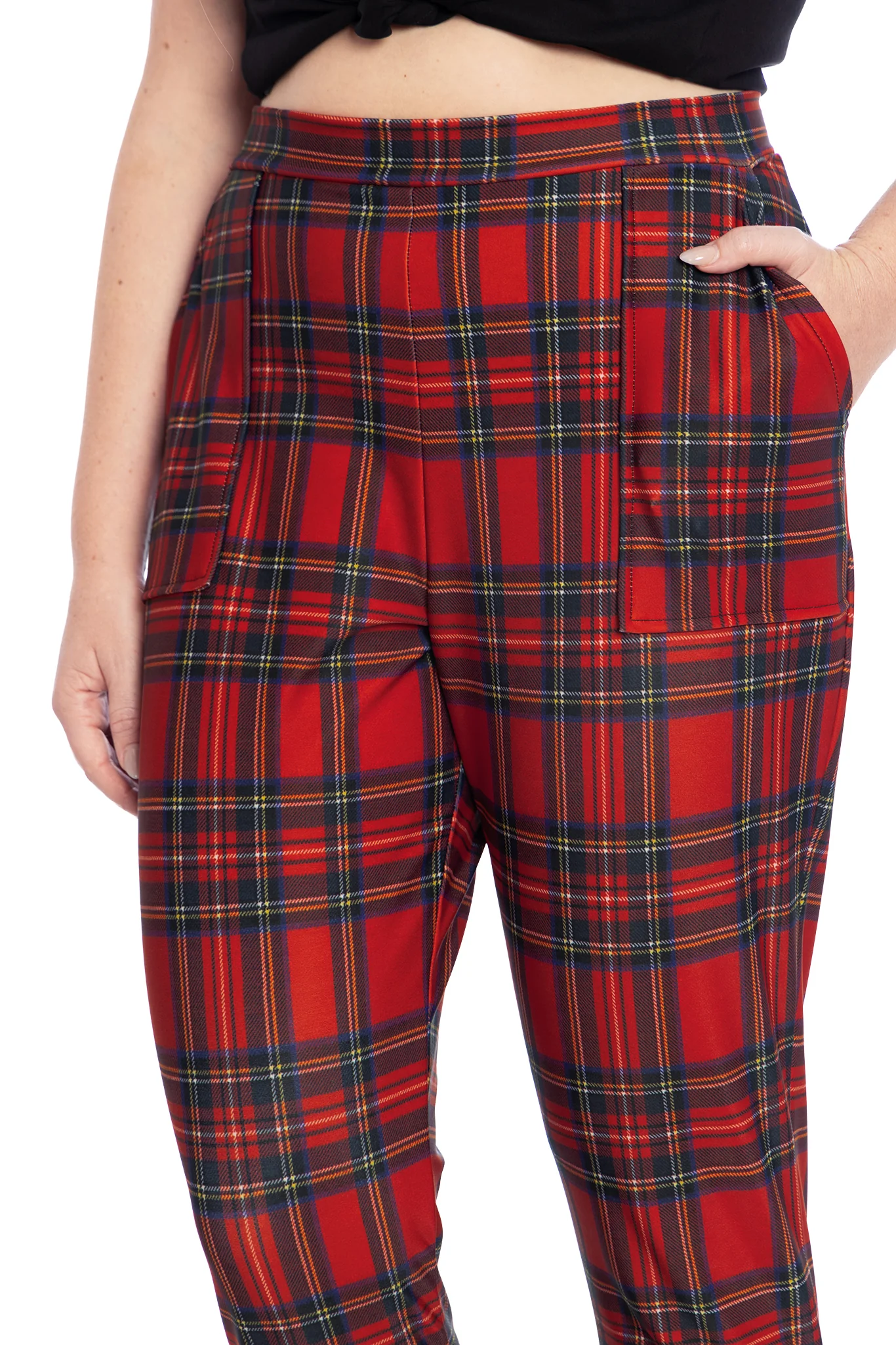 Tartan Red Cuffed Pants - Image 4