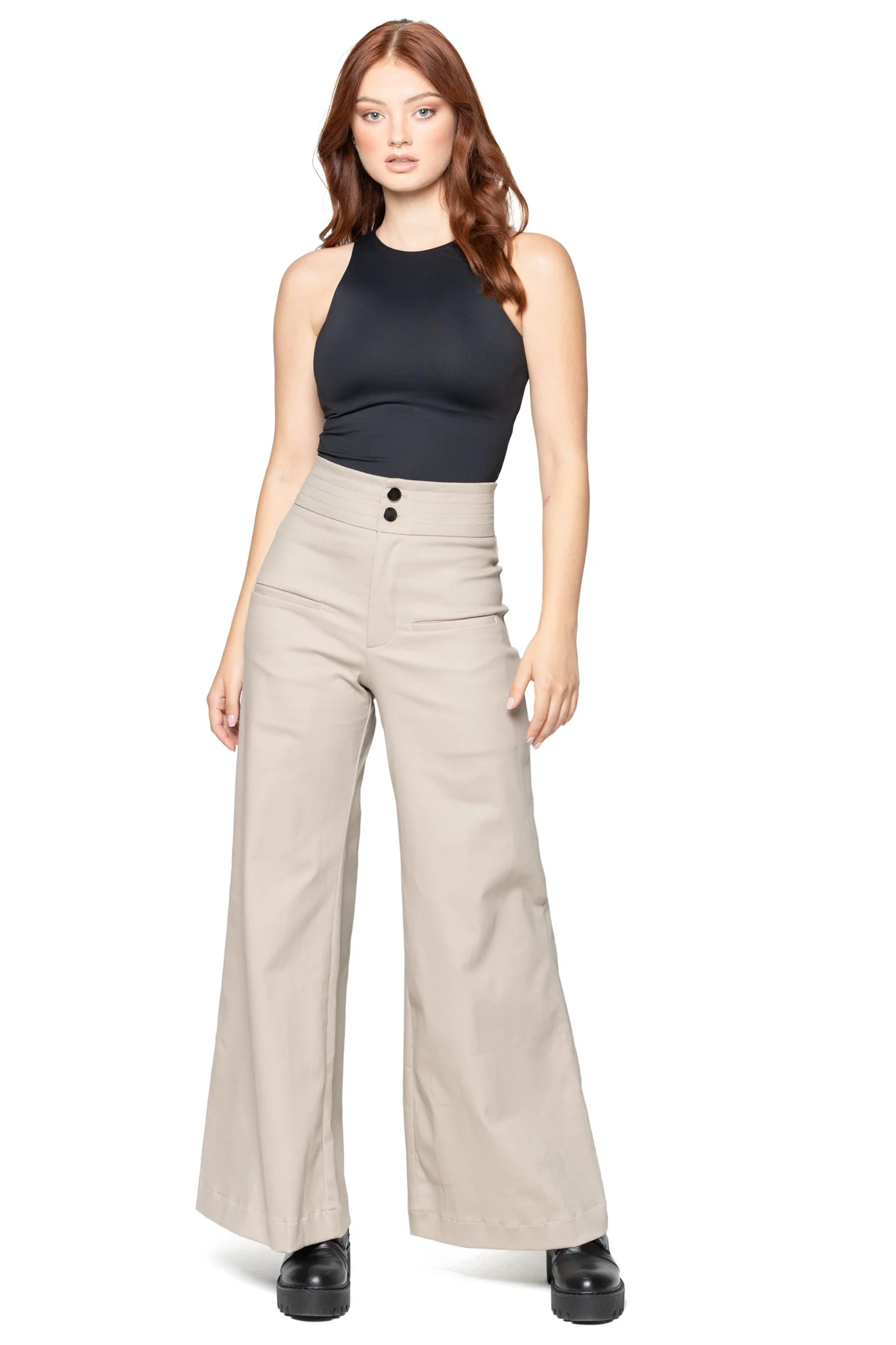 Taupe Sweeper Wide Leg Pants