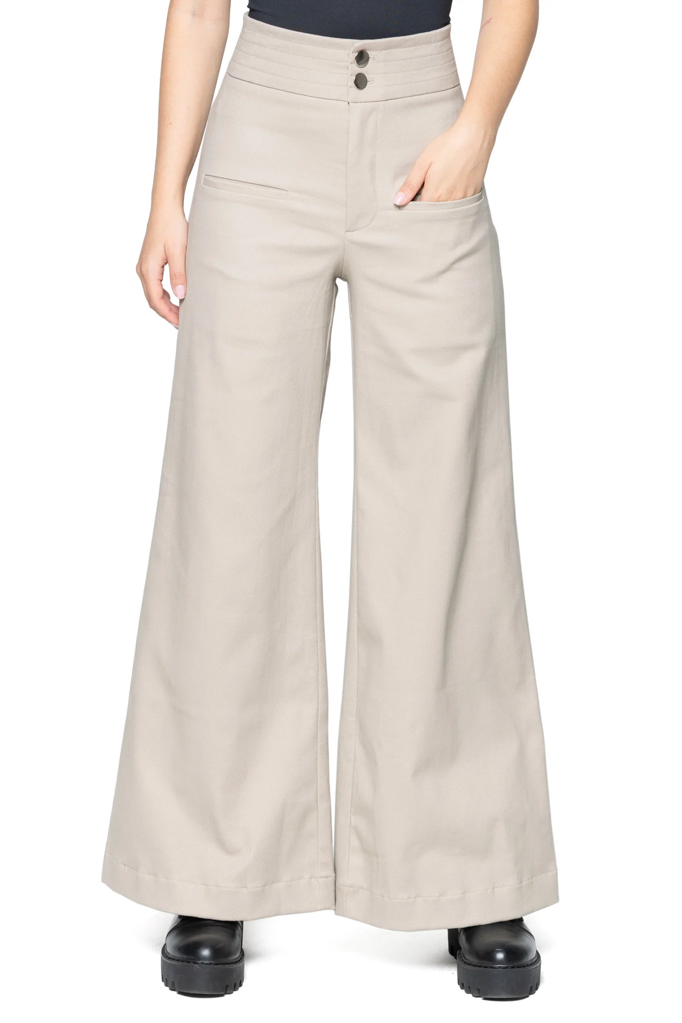 Taupe Sweeper Wide Leg Pants - Image 4