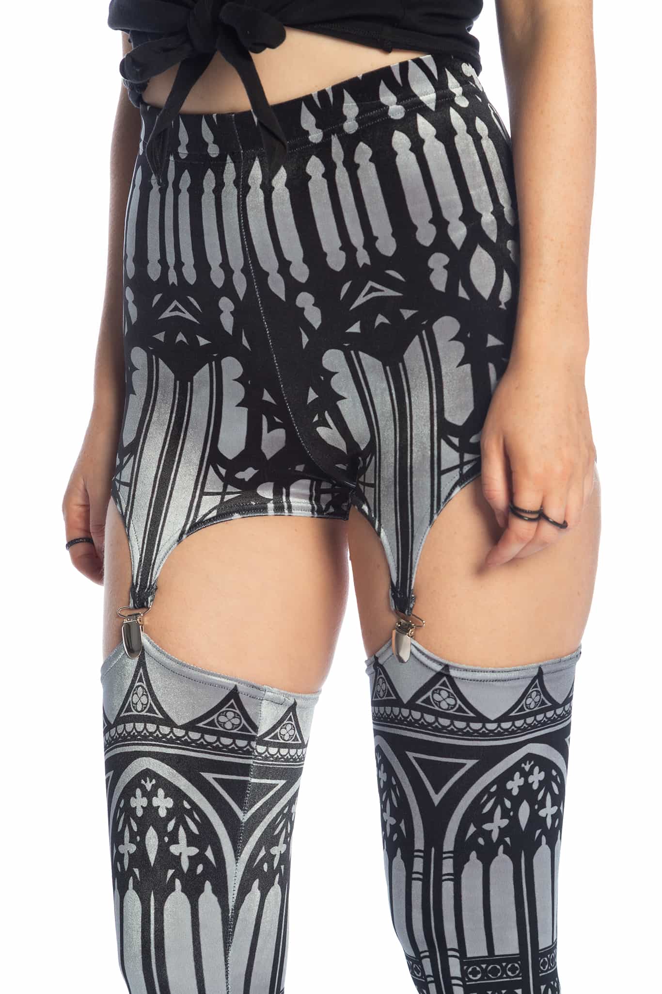 The Cathedral's Veil Velvet Suspenders - Image 5