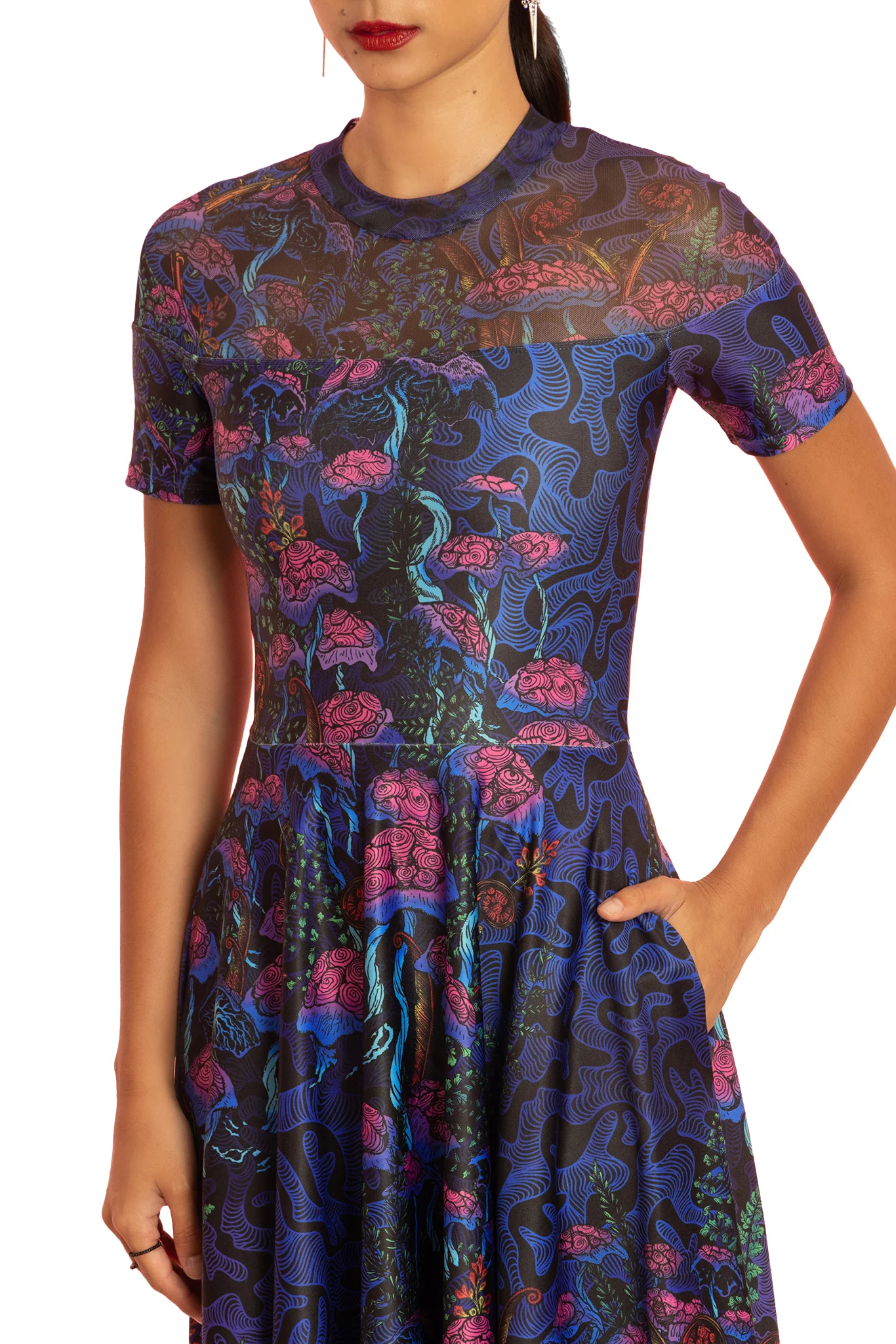 The Garden of Nutrients Sheer Splice Longline Dress - Image 4