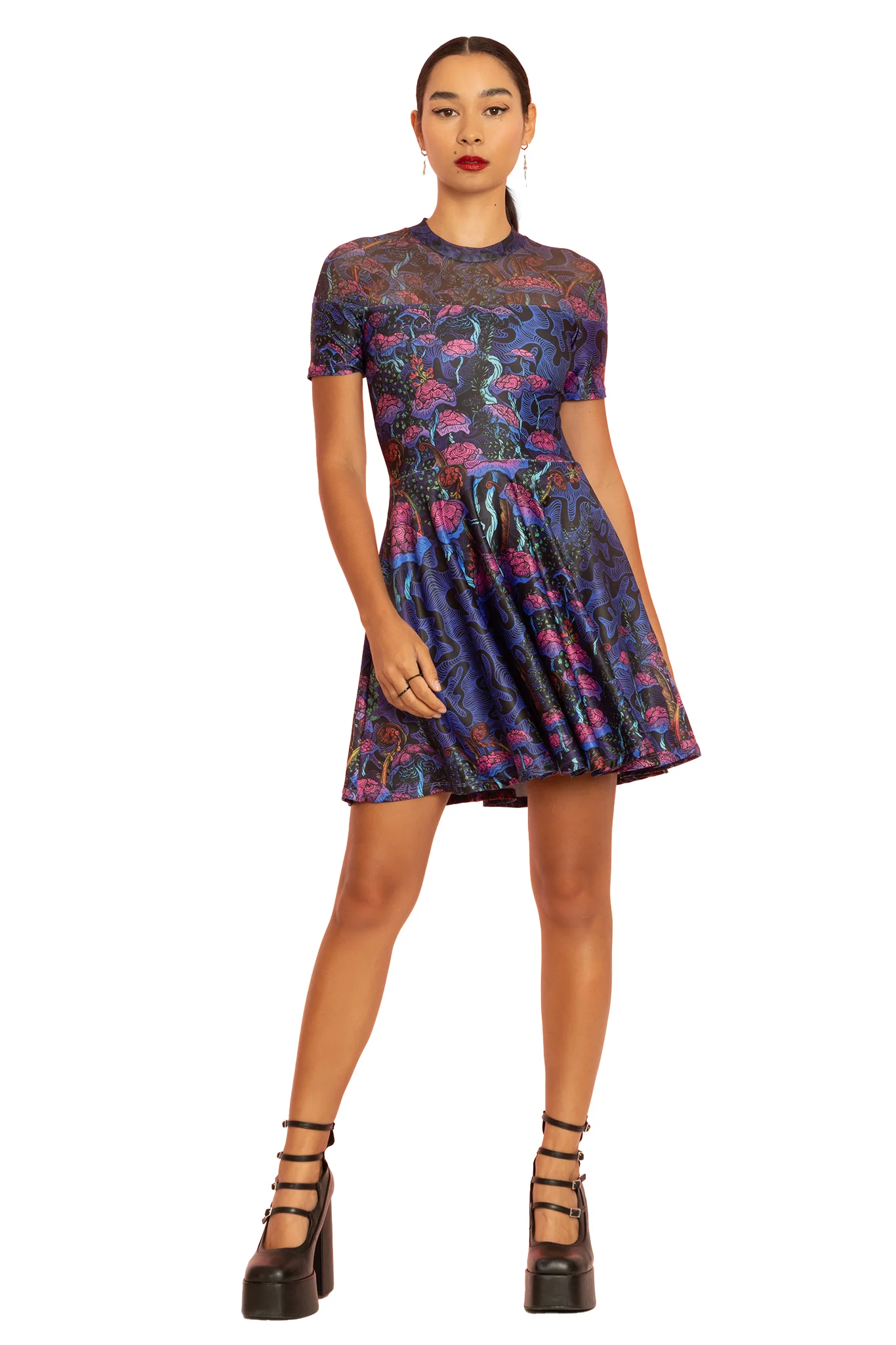 The Garden of Nutrients Sheer Splice Skater Dress - Image 2