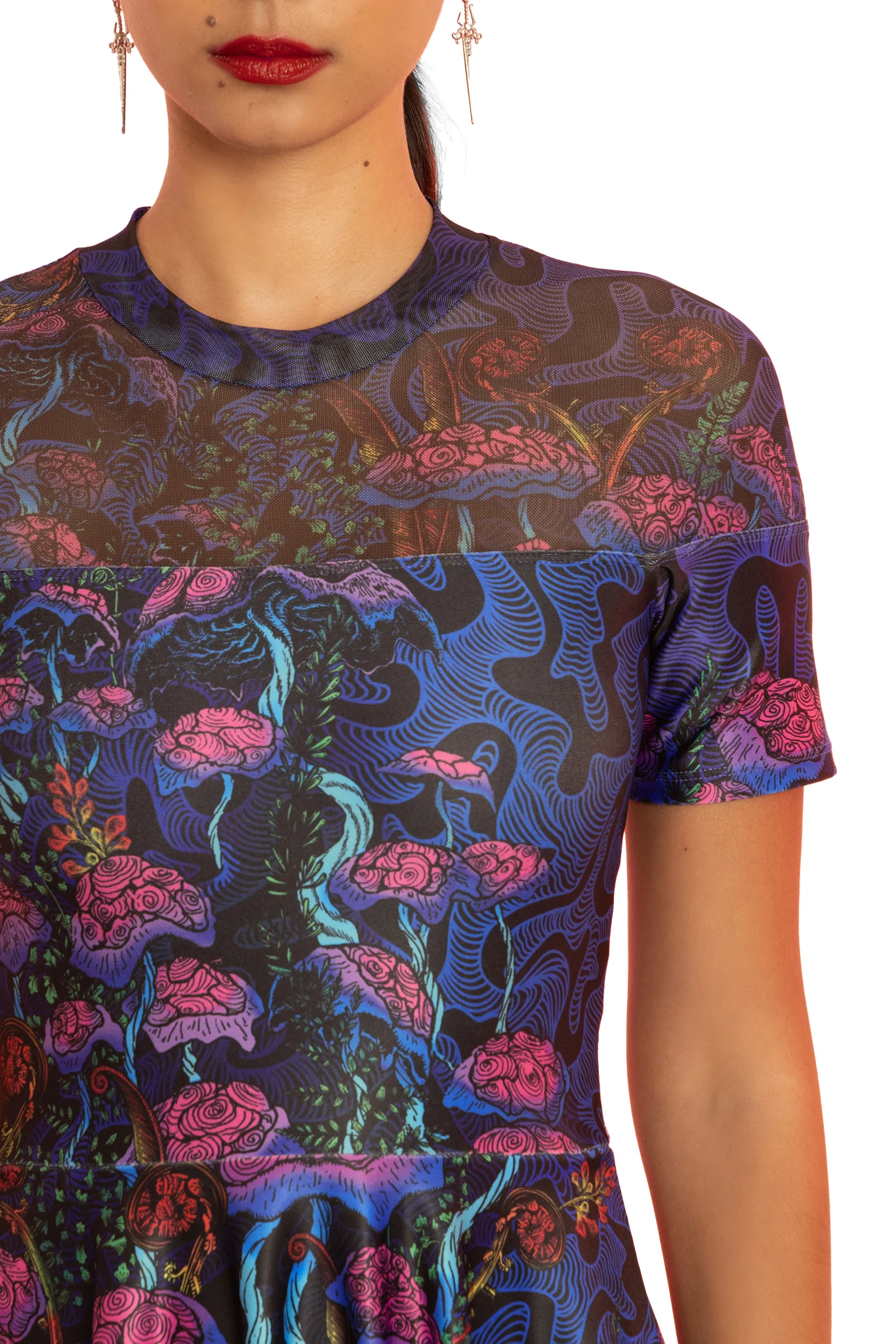 The Garden of Nutrients Sheer Splice Skater Dress - Image 8