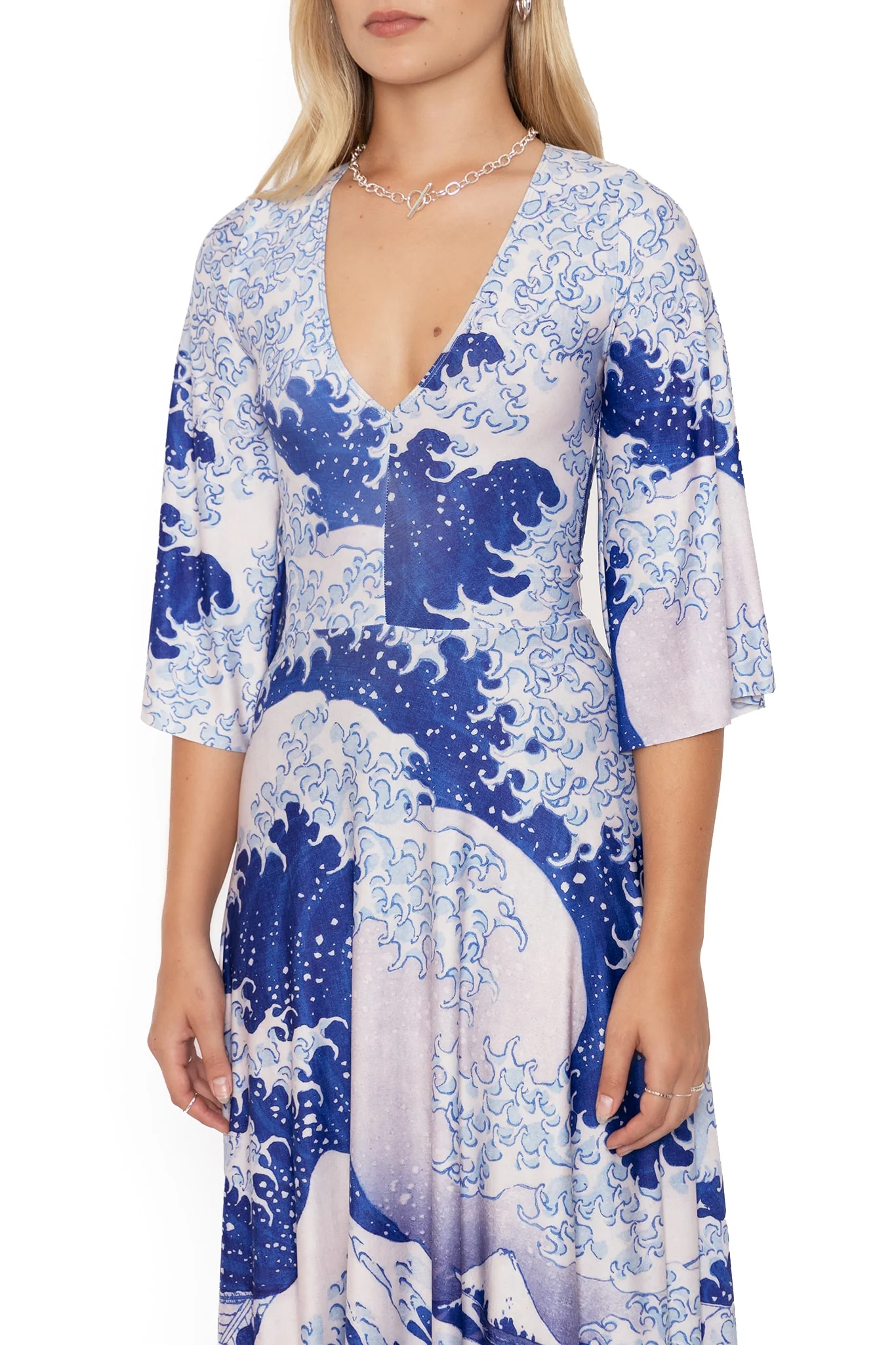 The Great Wave Wide Sleeve Maxi Dress - Image 3