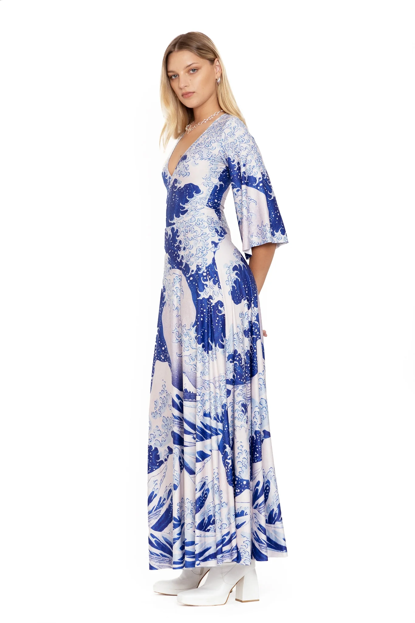 The Great Wave Wide Sleeve Maxi Dress - Image 6