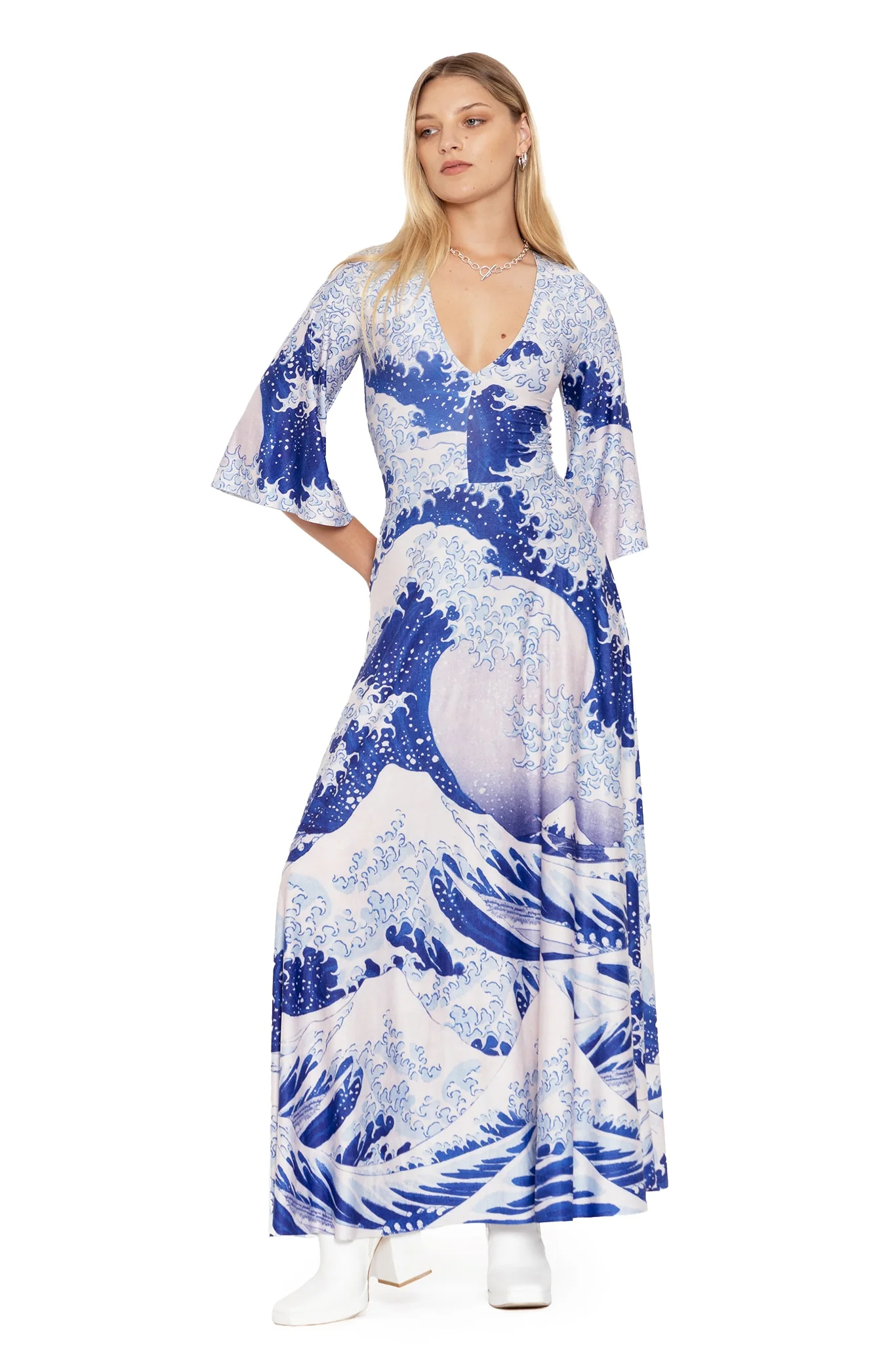 The Great Wave Wide Sleeve Maxi Dress - Image 7