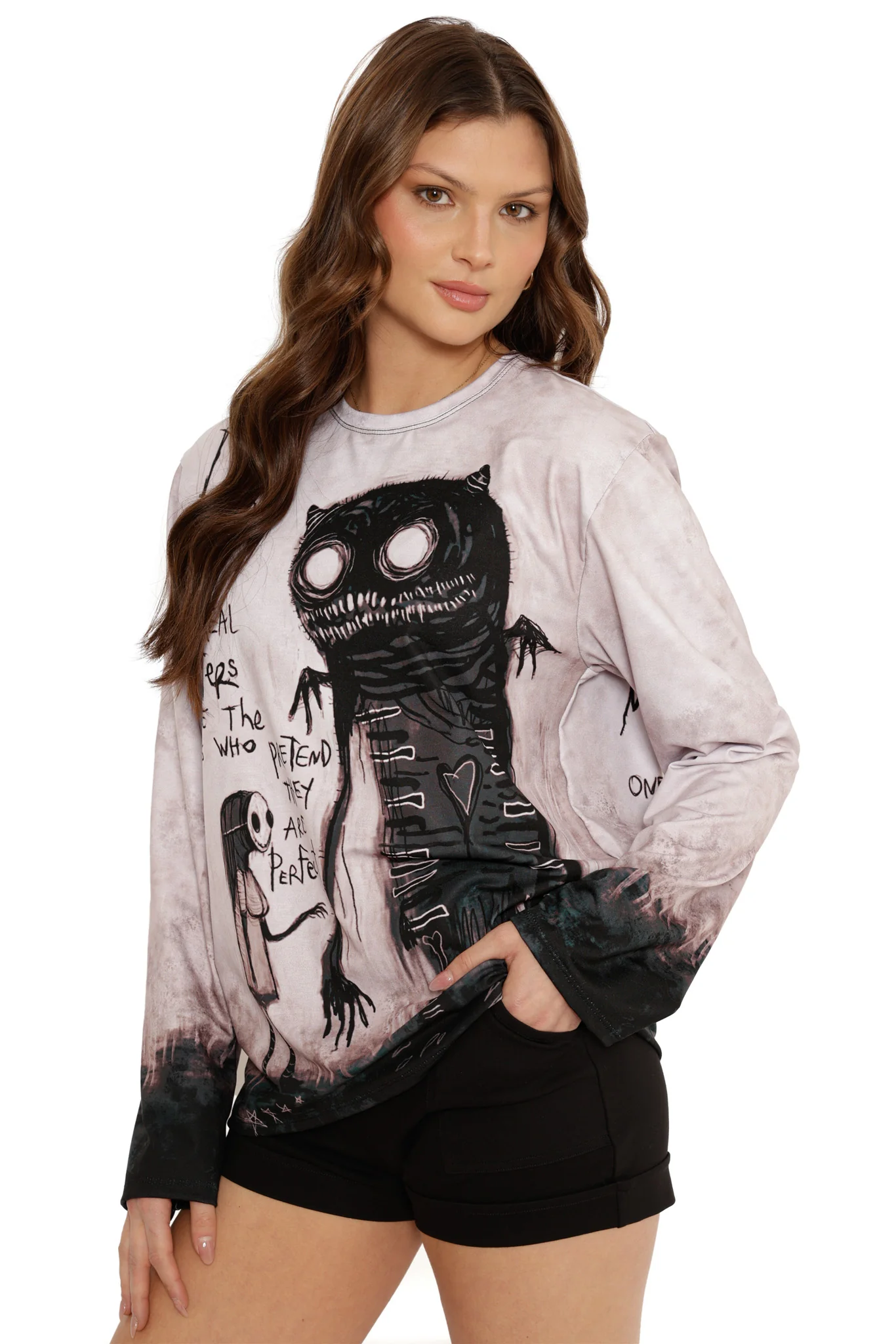 The Real Monsters Long Sleeve Boyfriend Tee - Image 6