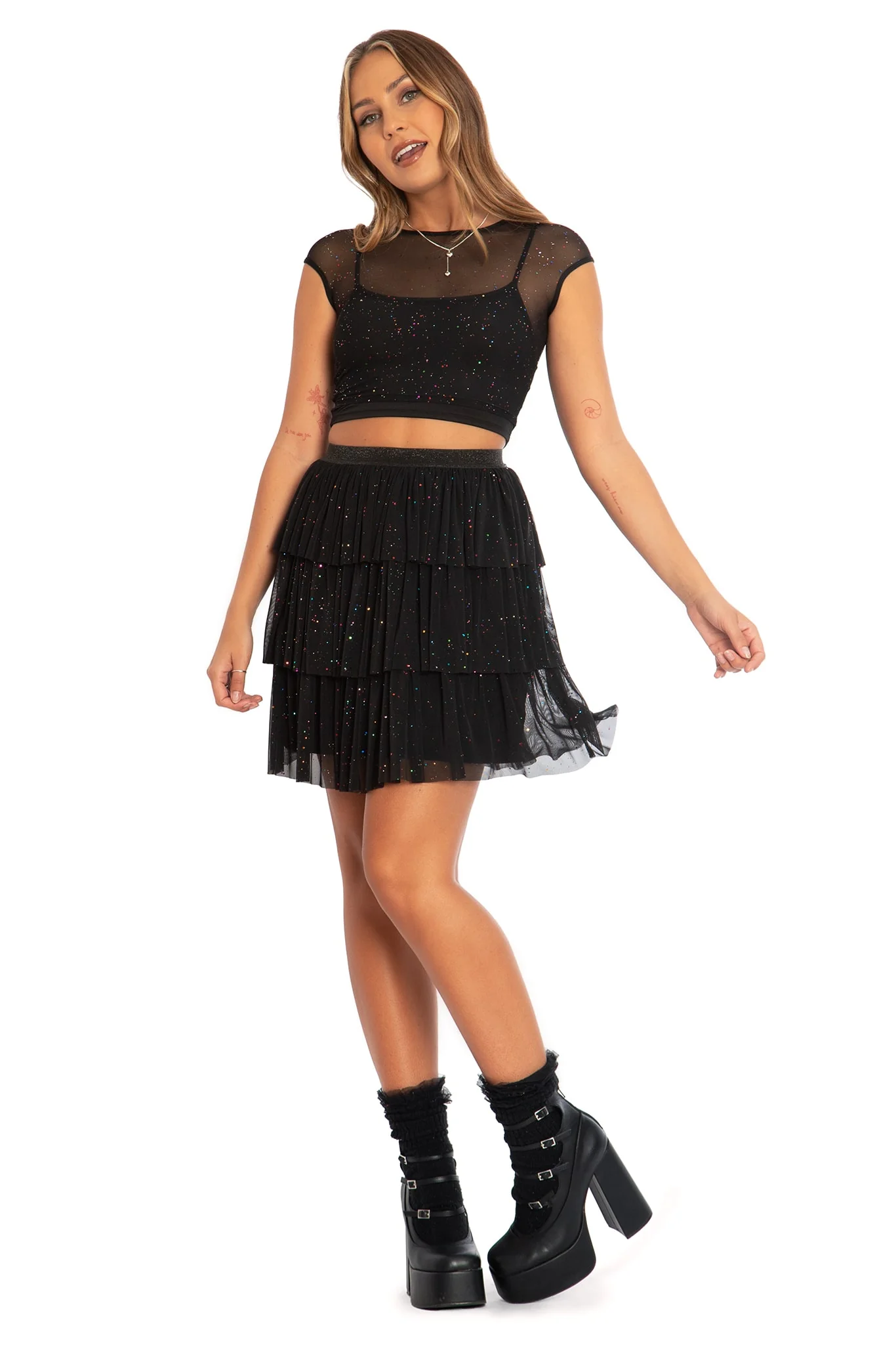 Twinkle Twinkle Tiered Skater Skirt - Image 7