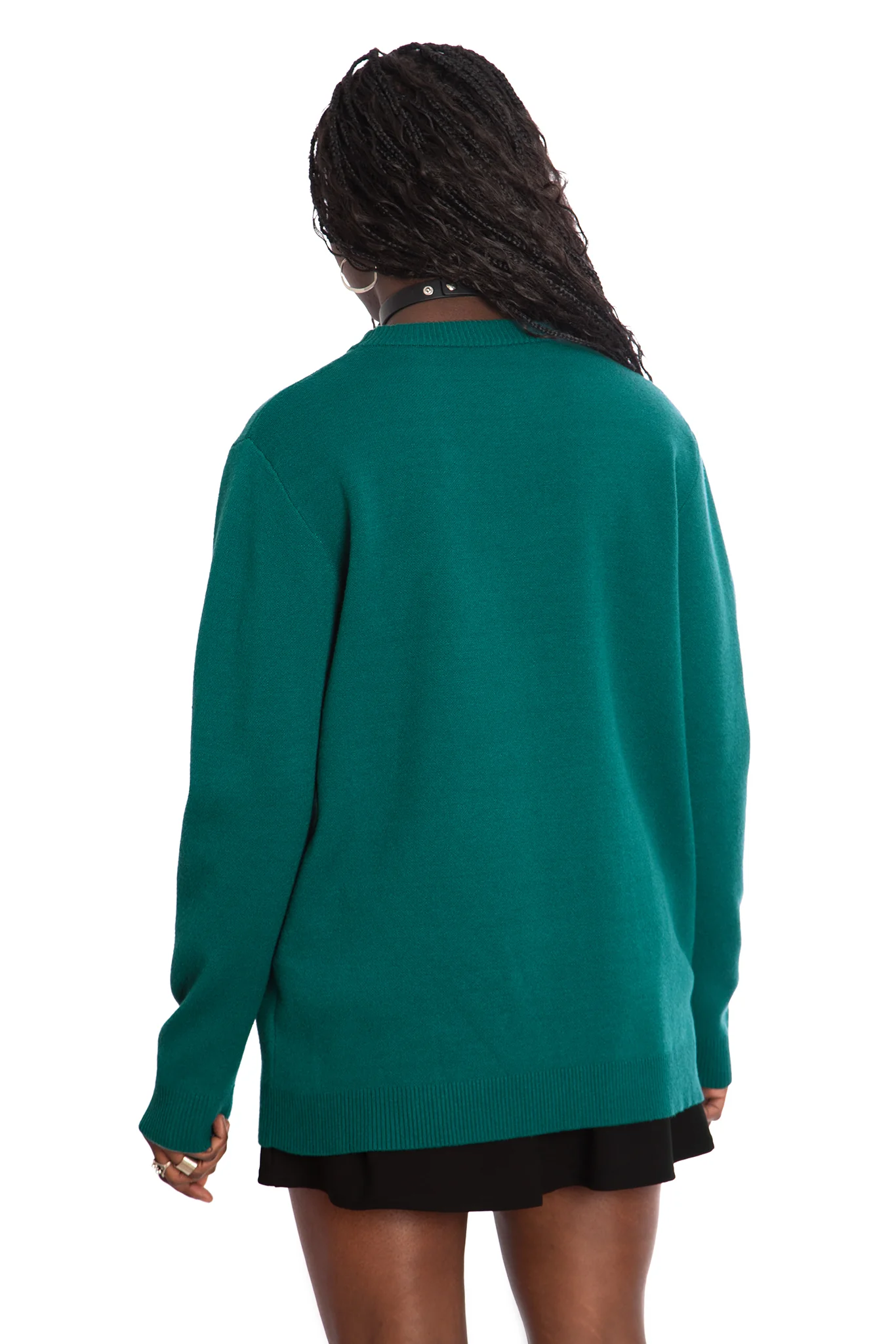 Under My Skin Green Crew Knit Sweater - Image 3