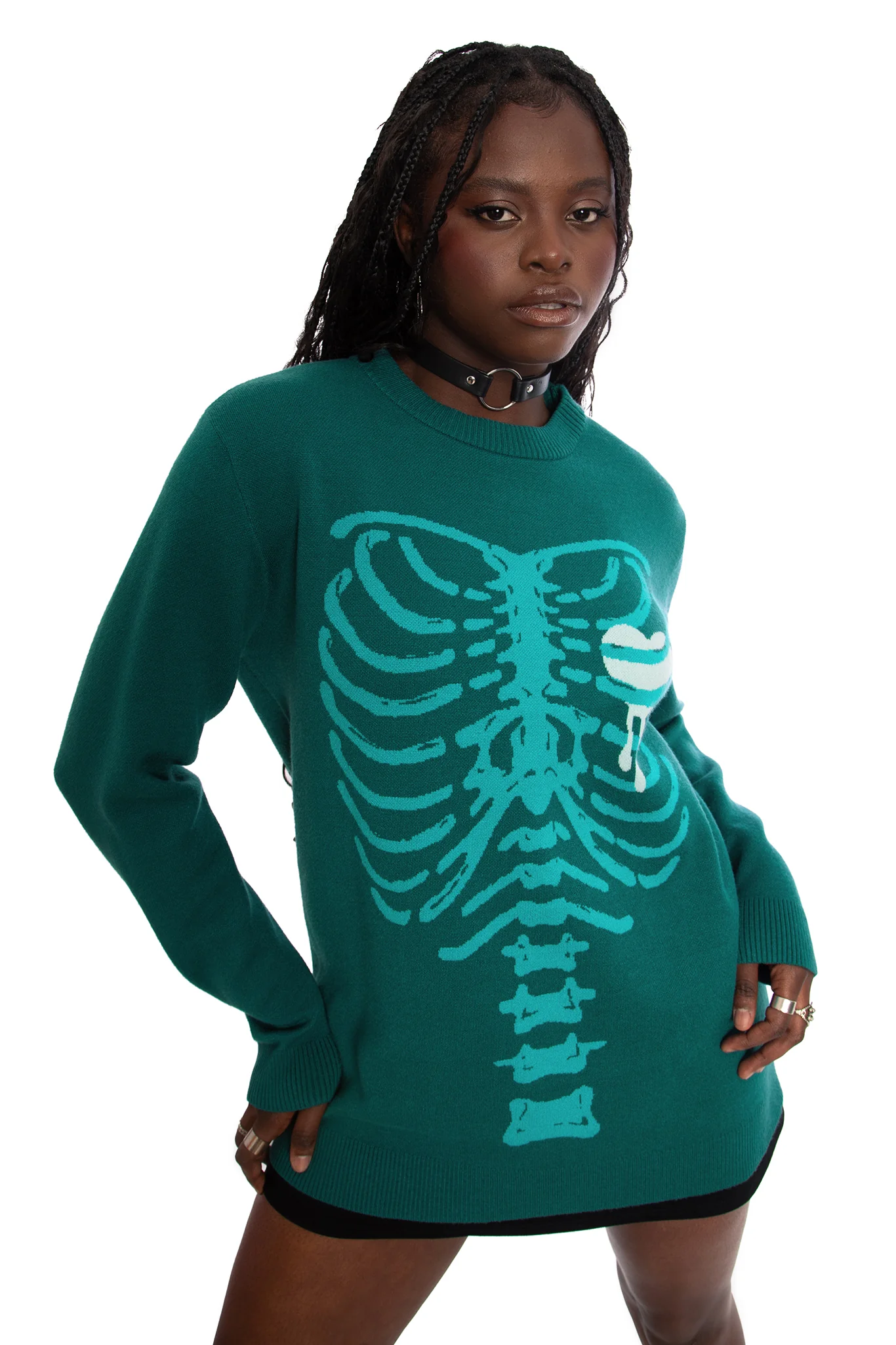 Under My Skin Green Crew Knit Sweater - Image 7