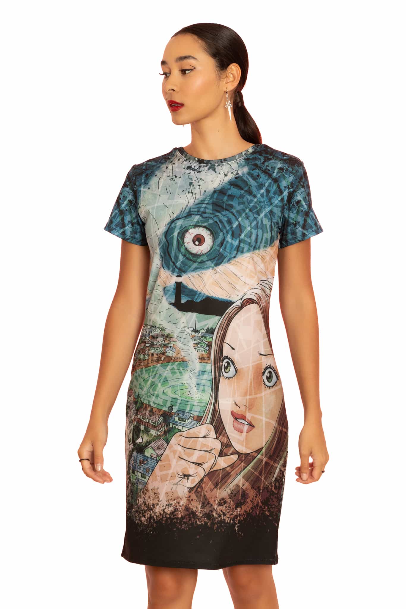 Uzumaki Reversible Longline Tee Dress - Image 7