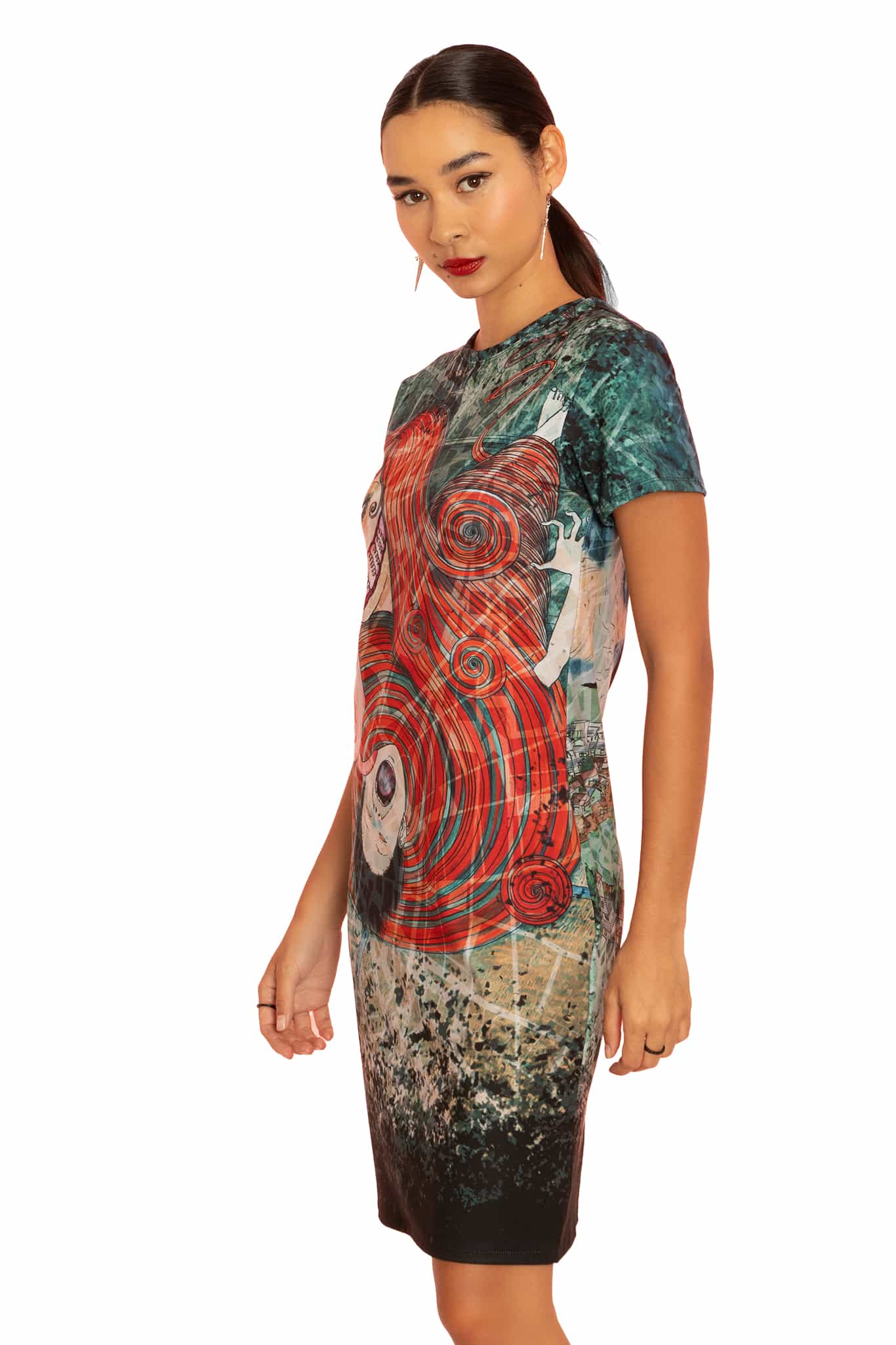 Uzumaki Reversible Longline Tee Dress - Image 9