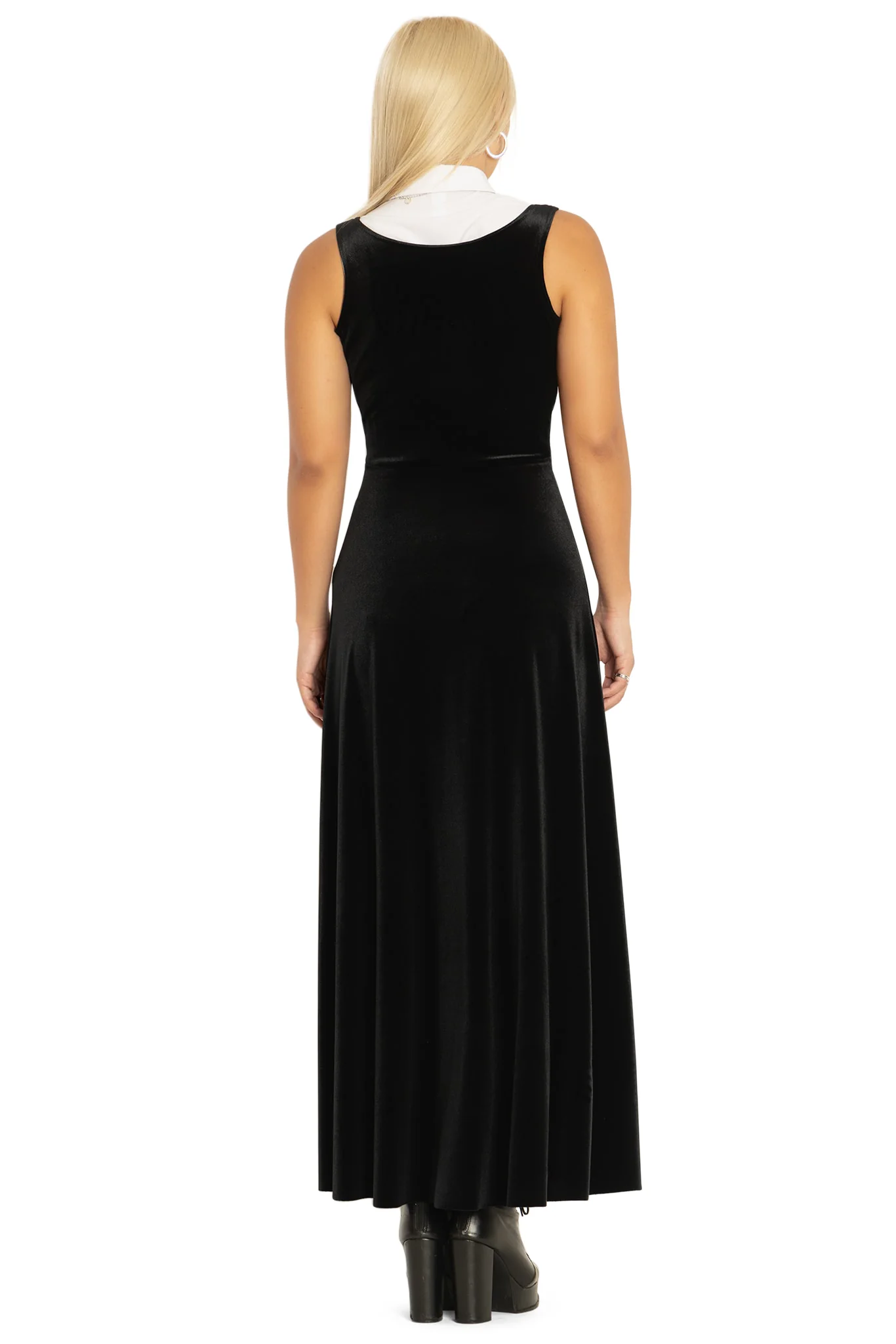 Velvet Black Underbust Maxi Dress - Image 3