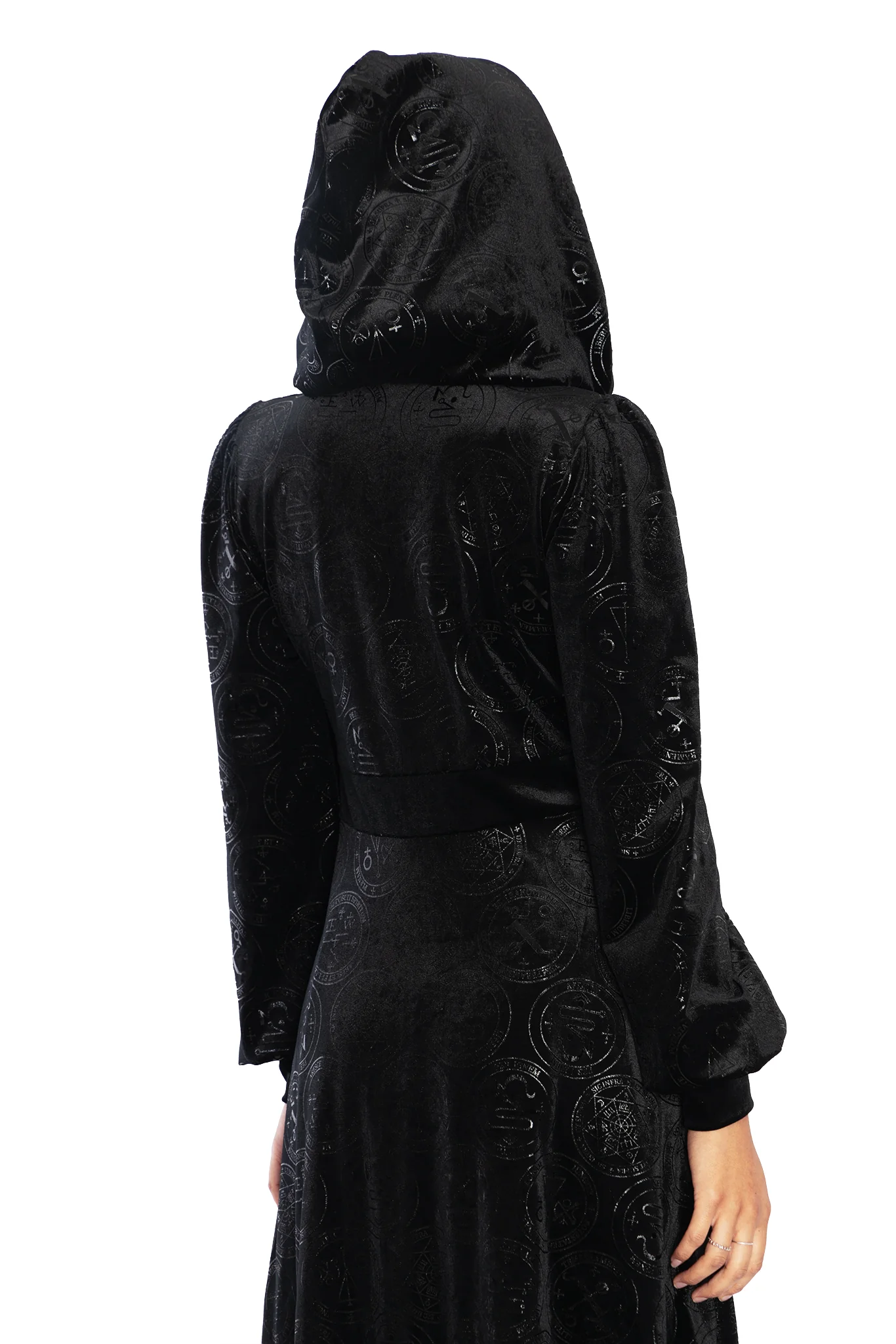 Good Charms Velvet Hooded Maxi Jacket - Image 4