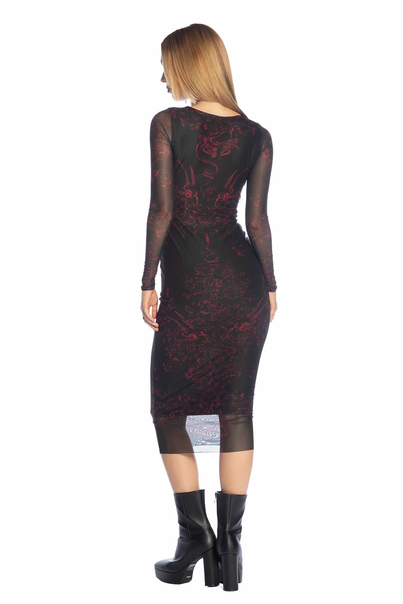 Venom Veil Long Sleeve Bodycon Dress - Image 2