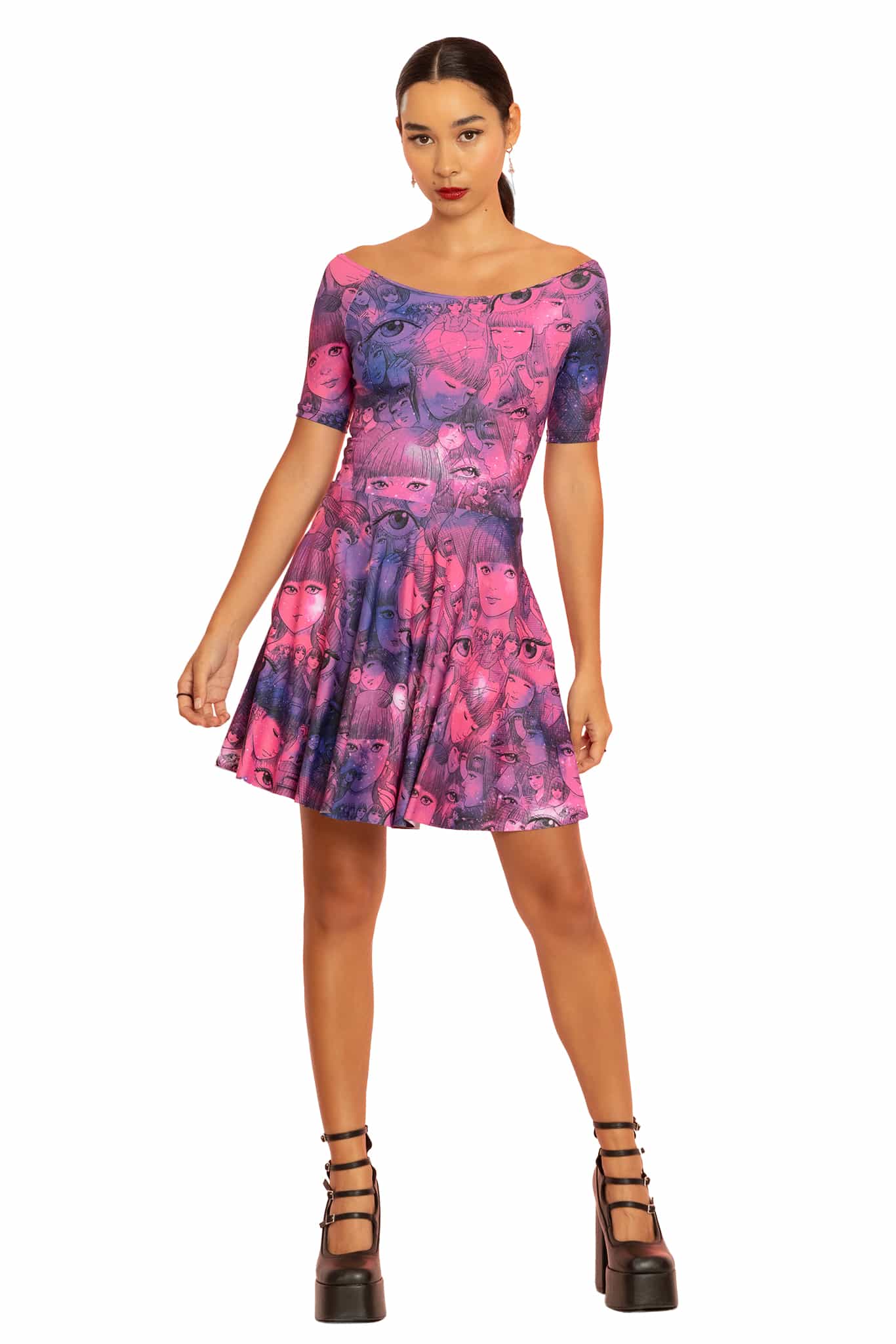 Venus In The Blind Spot Off The Shoulder Skater Dress - Image 7