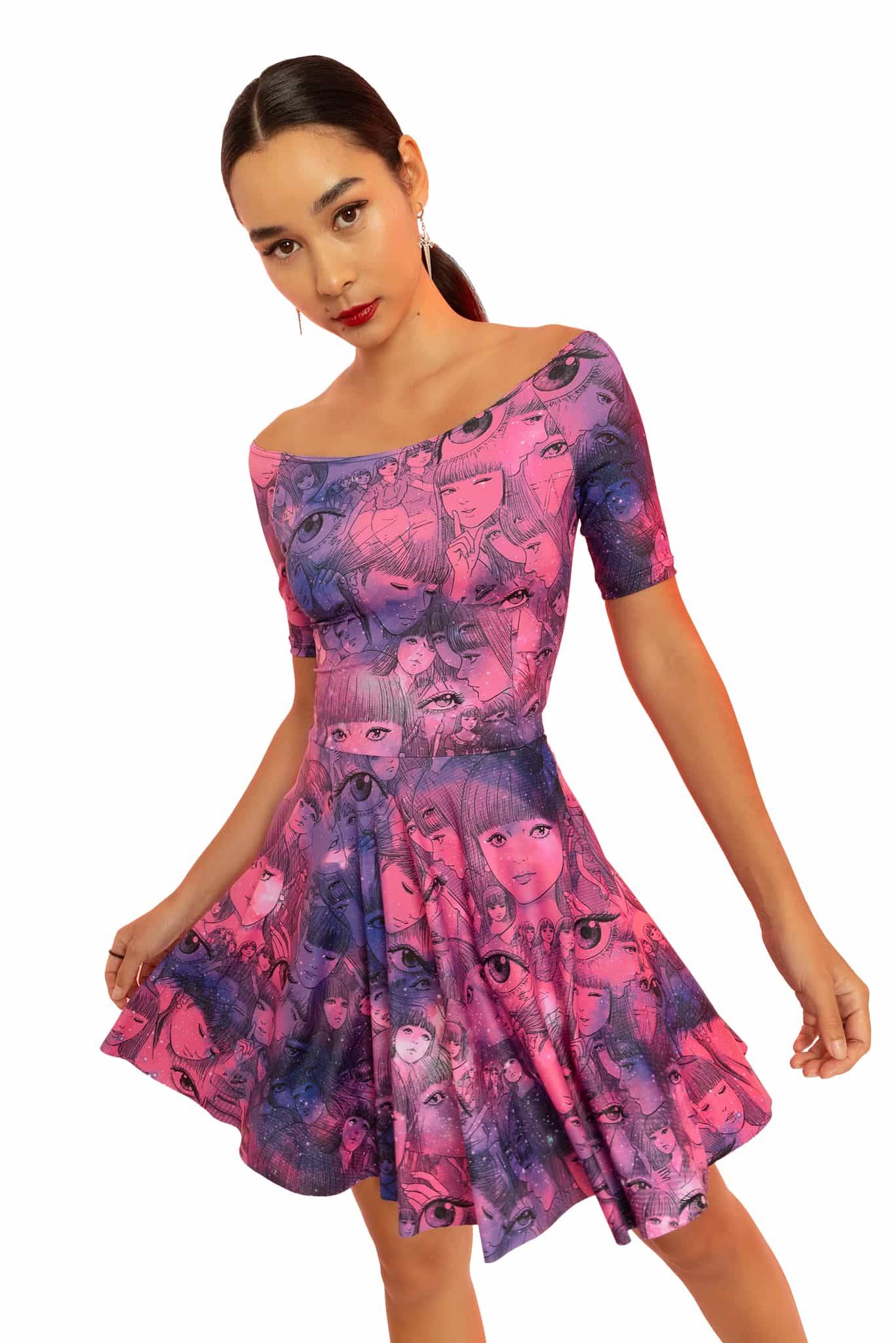 Venus In The Blind Spot Off The Shoulder Skater Dress - Image 8