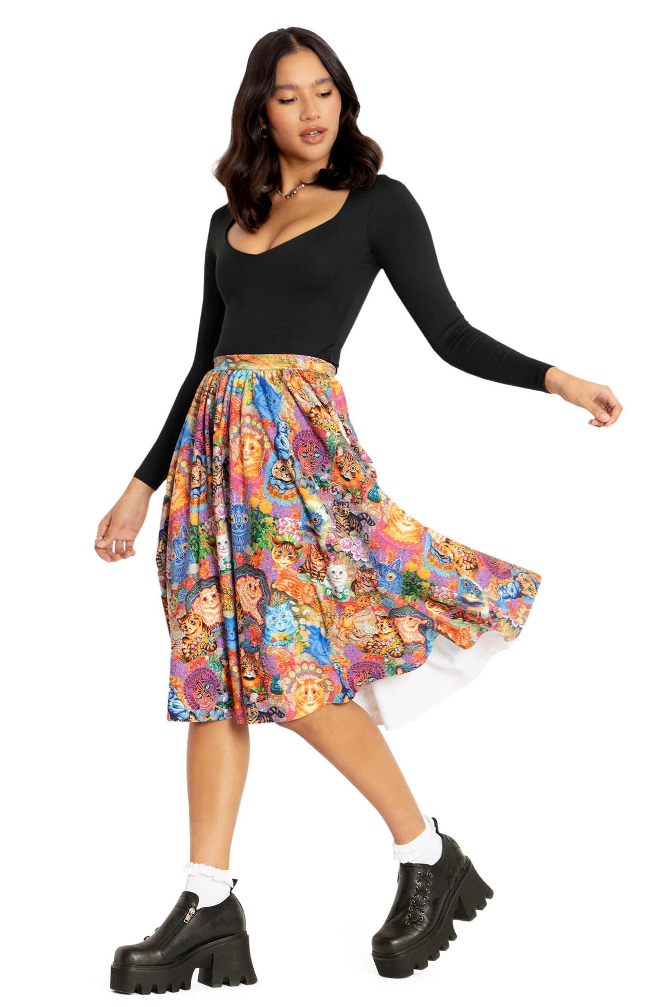 Wain's Cats Pocket Midi Skirt - Image 4