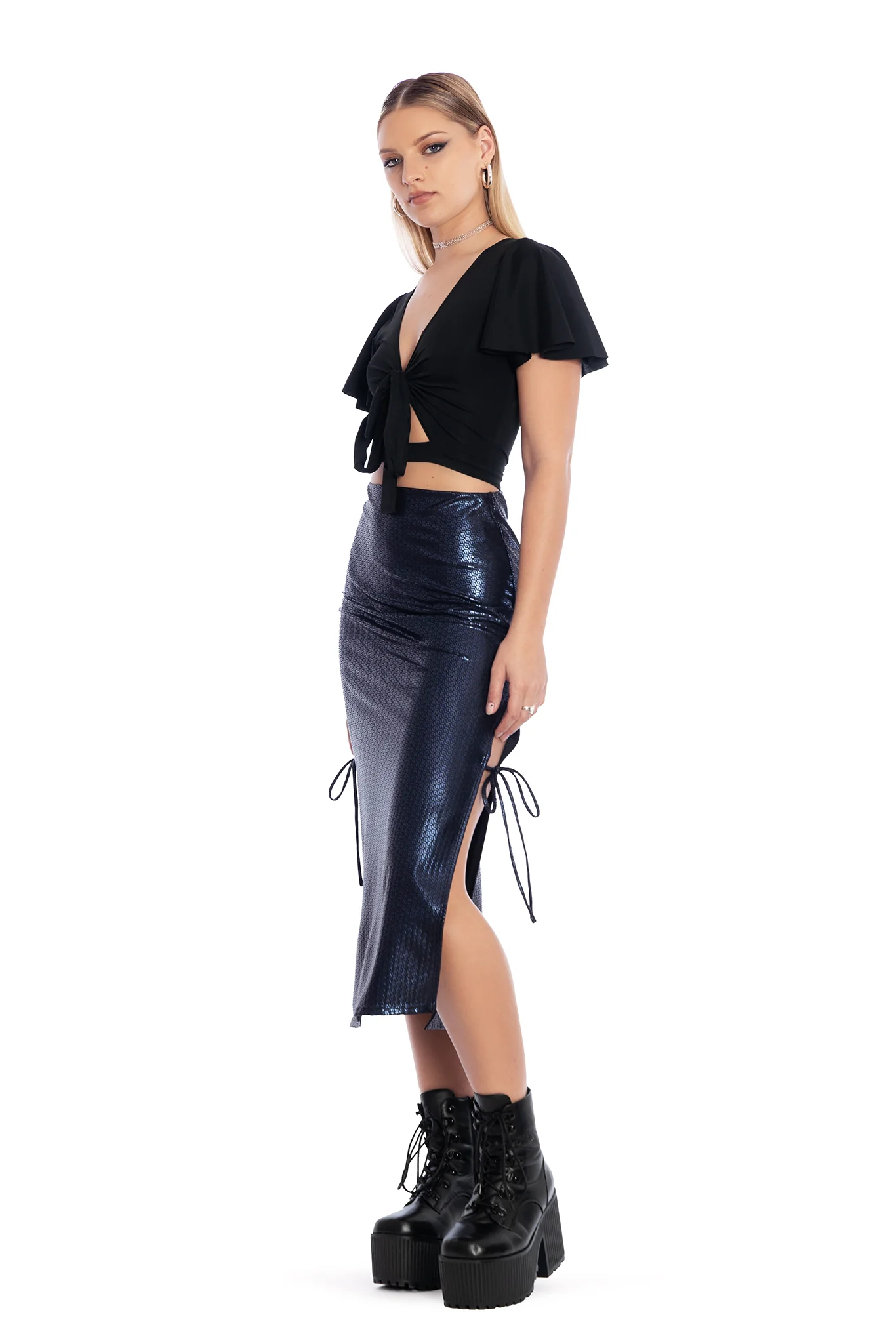 Water Warrior Side Split Midaxi Tube Skirt - Image 8