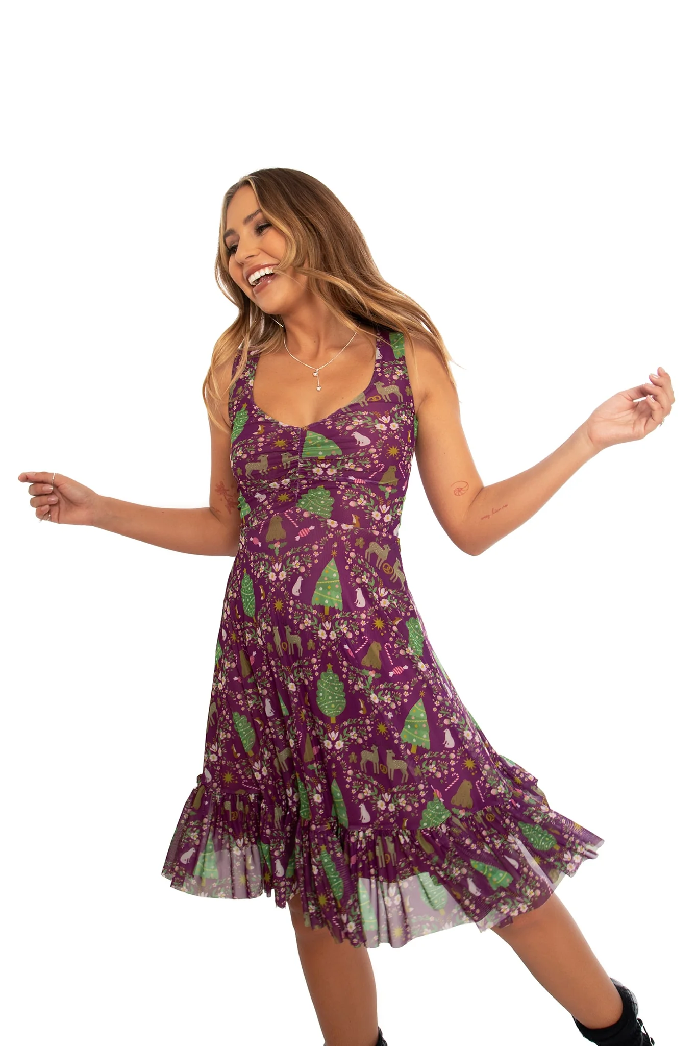 Wild Christmas Sweetheart Empire Longline Dress - Image 7