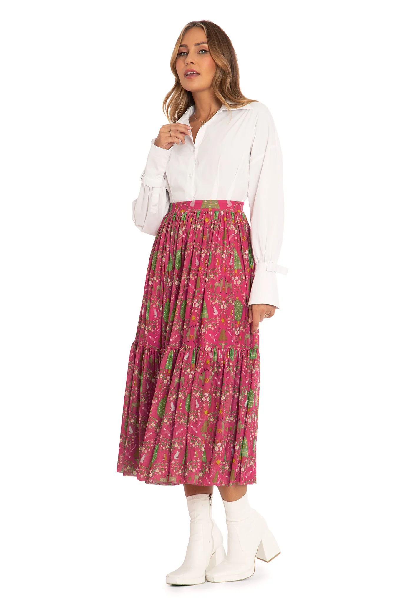 Wild Christmas Two Tier Sheer Midaxi Skirt - Image 7