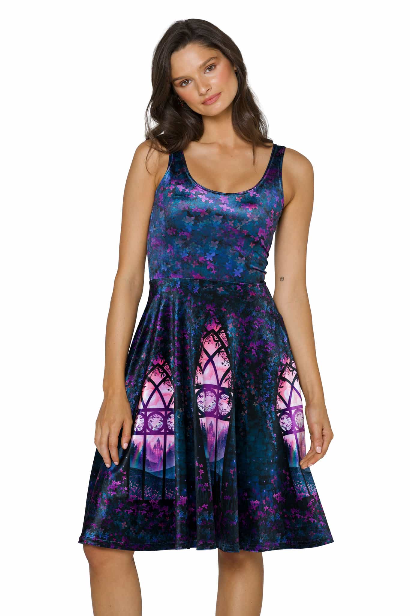 Window To The Spirit Realm Velvet Scoop Midi Dress - Image 6