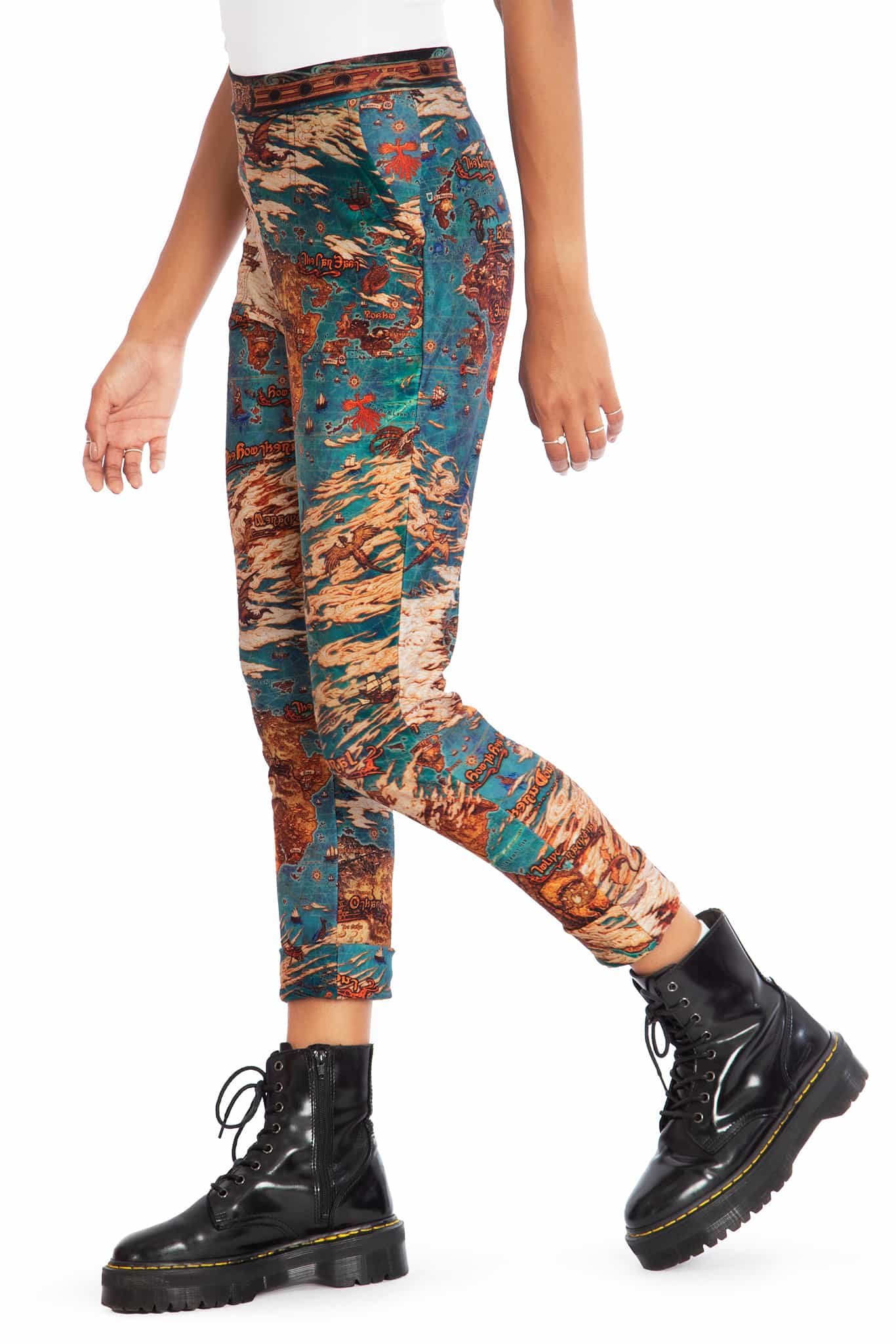 World Map Cuffed Pants - Image 3