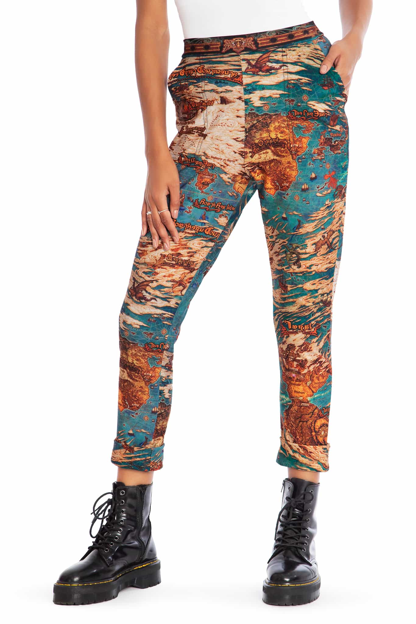 World Map Cuffed Pants - Image 6